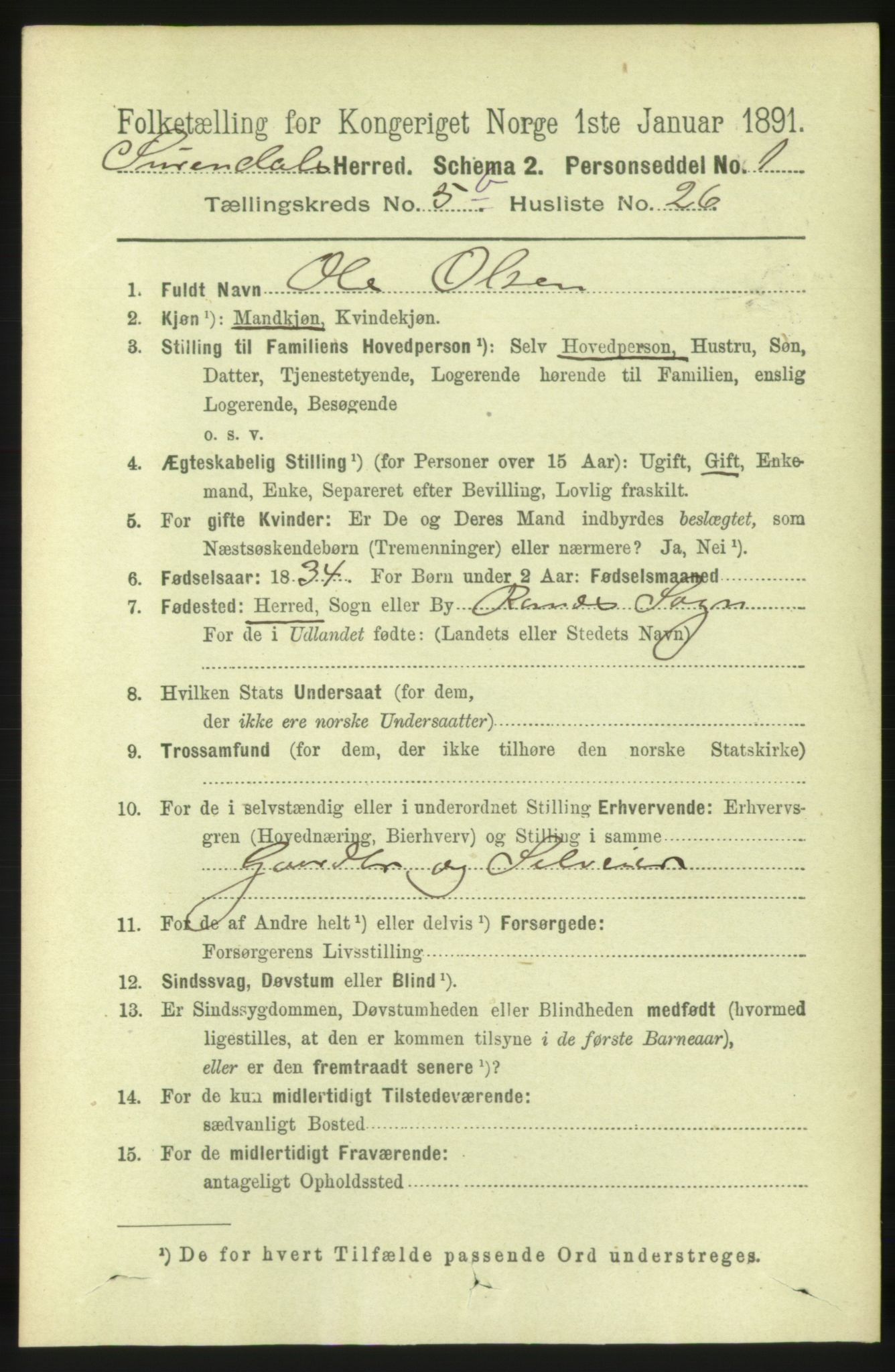 RA, 1891 census for 1566 Surnadal, 1891, p. 1640