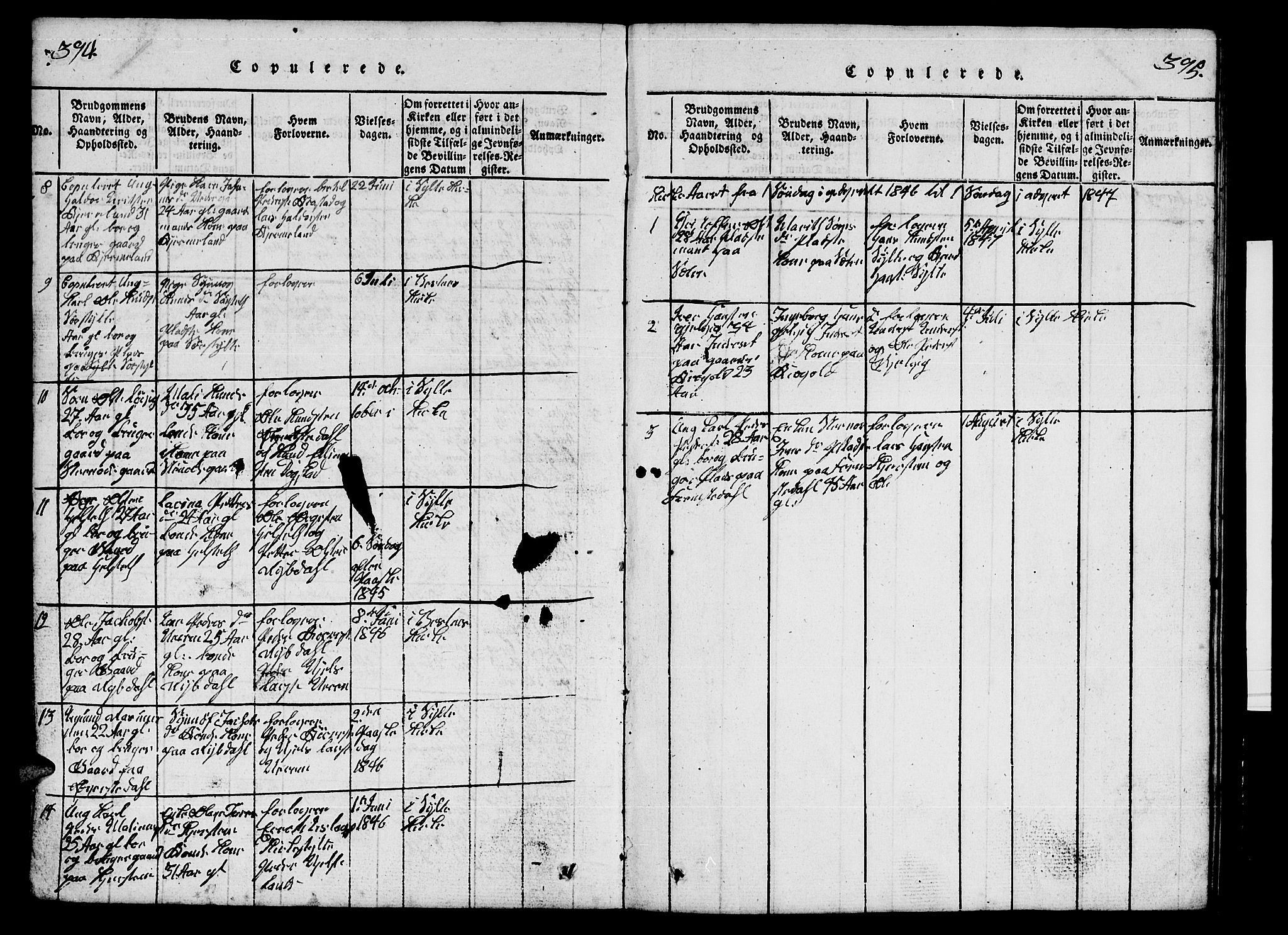 Ministerialprotokoller, klokkerbøker og fødselsregistre - Møre og Romsdal, SAT/A-1454/541/L0546: Parish register (copy) no. 541C01, 1818-1856, p. 394-395