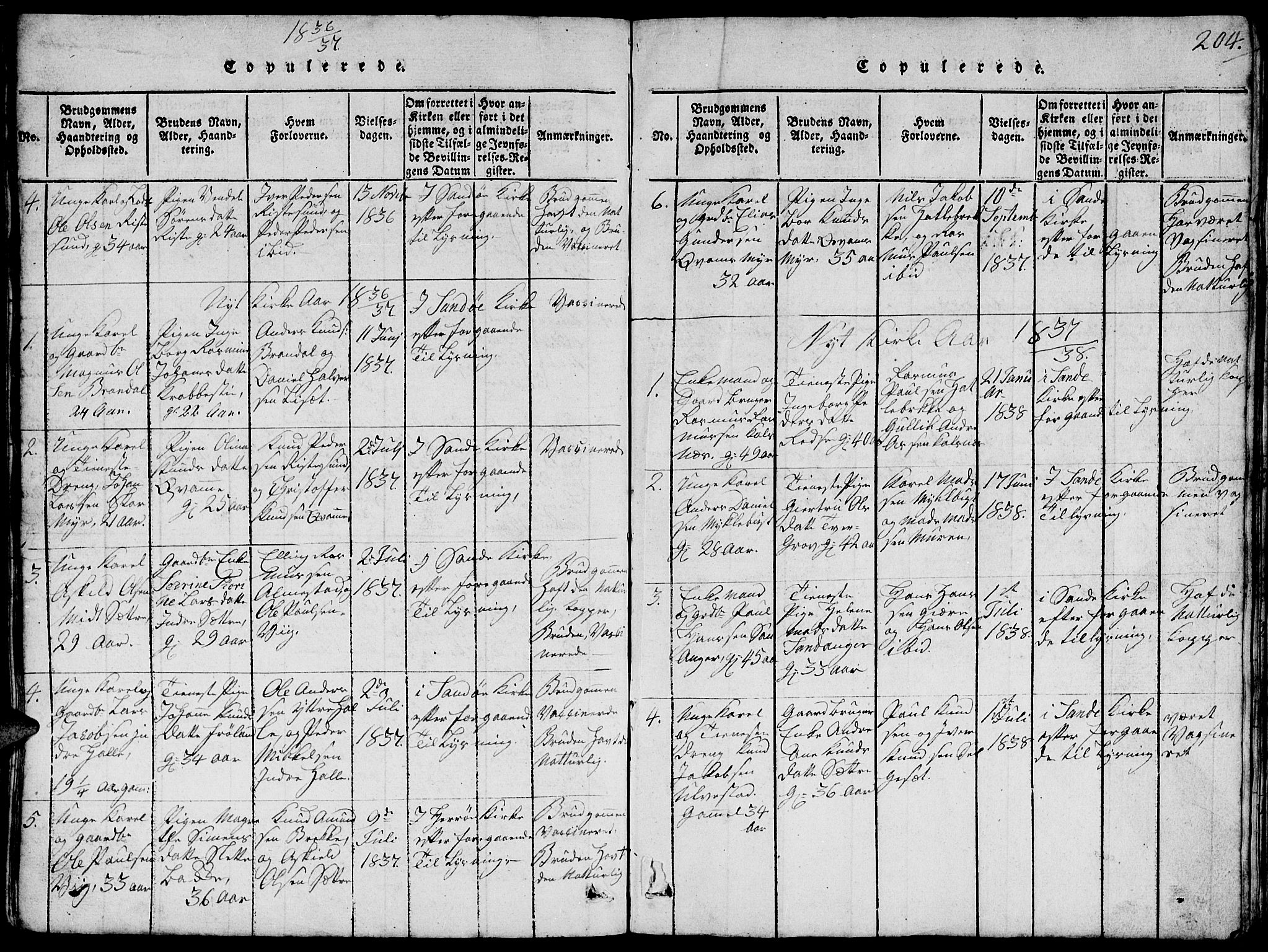 Ministerialprotokoller, klokkerbøker og fødselsregistre - Møre og Romsdal, SAT/A-1454/503/L0046: Parish register (copy) no. 503C01, 1816-1842, p. 204