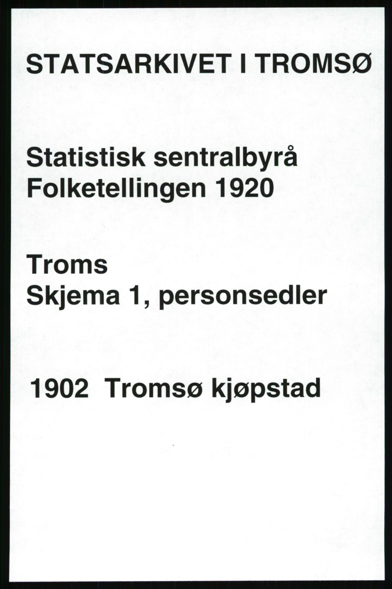 SATØ, 1920 census for Tromsø, 1920, p. 6855