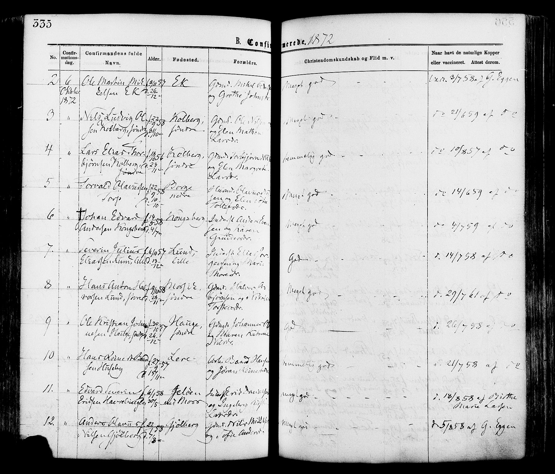 Onsøy prestekontor Kirkebøker, SAO/A-10914/F/Fa/L0004: Parish register (official) no. I 4, 1861-1877, p. 335