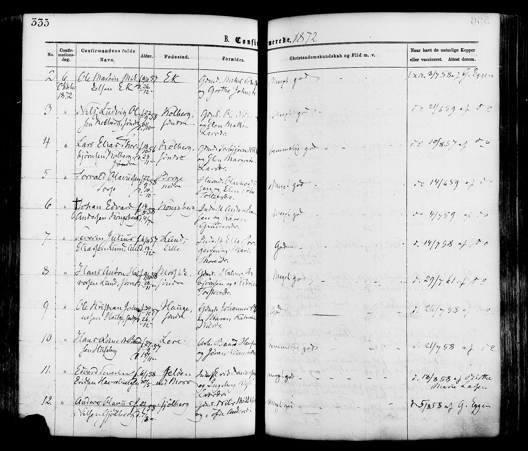 Onsøy prestekontor Kirkebøker, AV/SAO-A-10914/F/Fa/L0004: Parish register (official) no. I 4, 1861-1877, p. 335