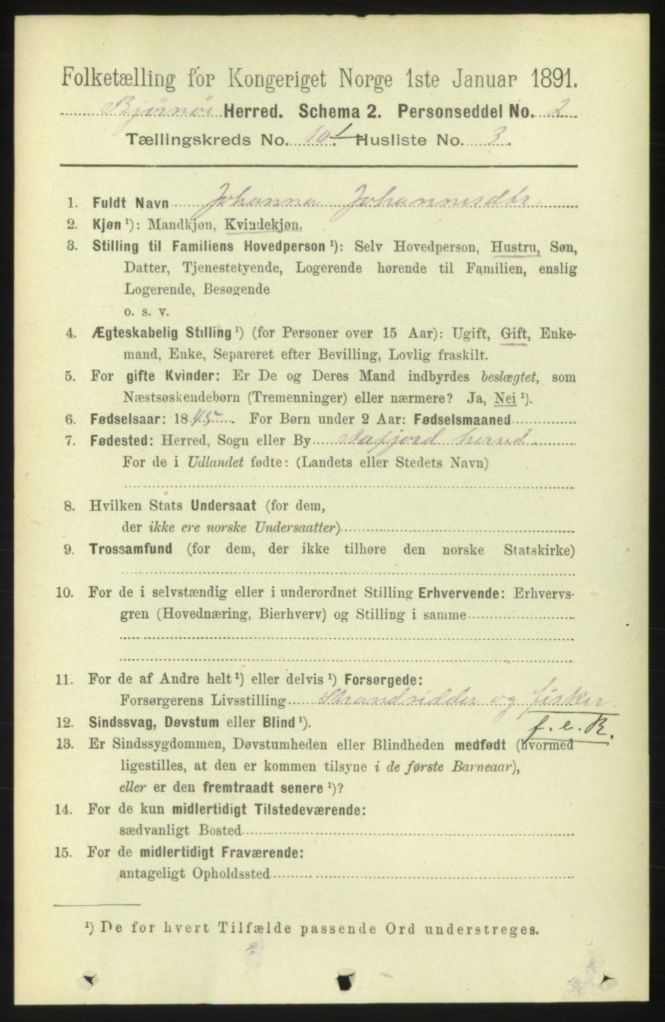 RA, 1891 census for 1632 Bjørnør, 1891, p. 4158