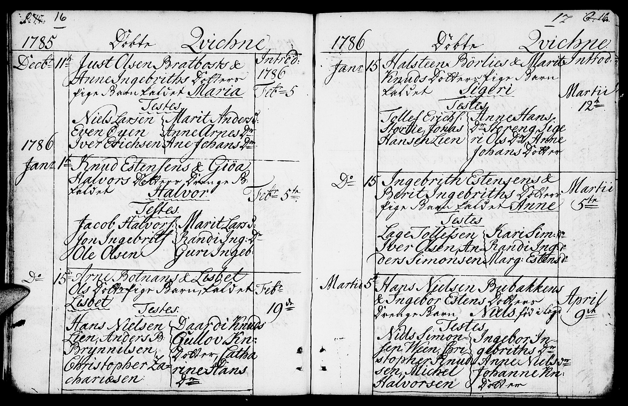 Kvikne prestekontor, SAH/PREST-064/H/Ha/Haa/L0003: Parish register (official) no. 3, 1785-1814, p. 16-17
