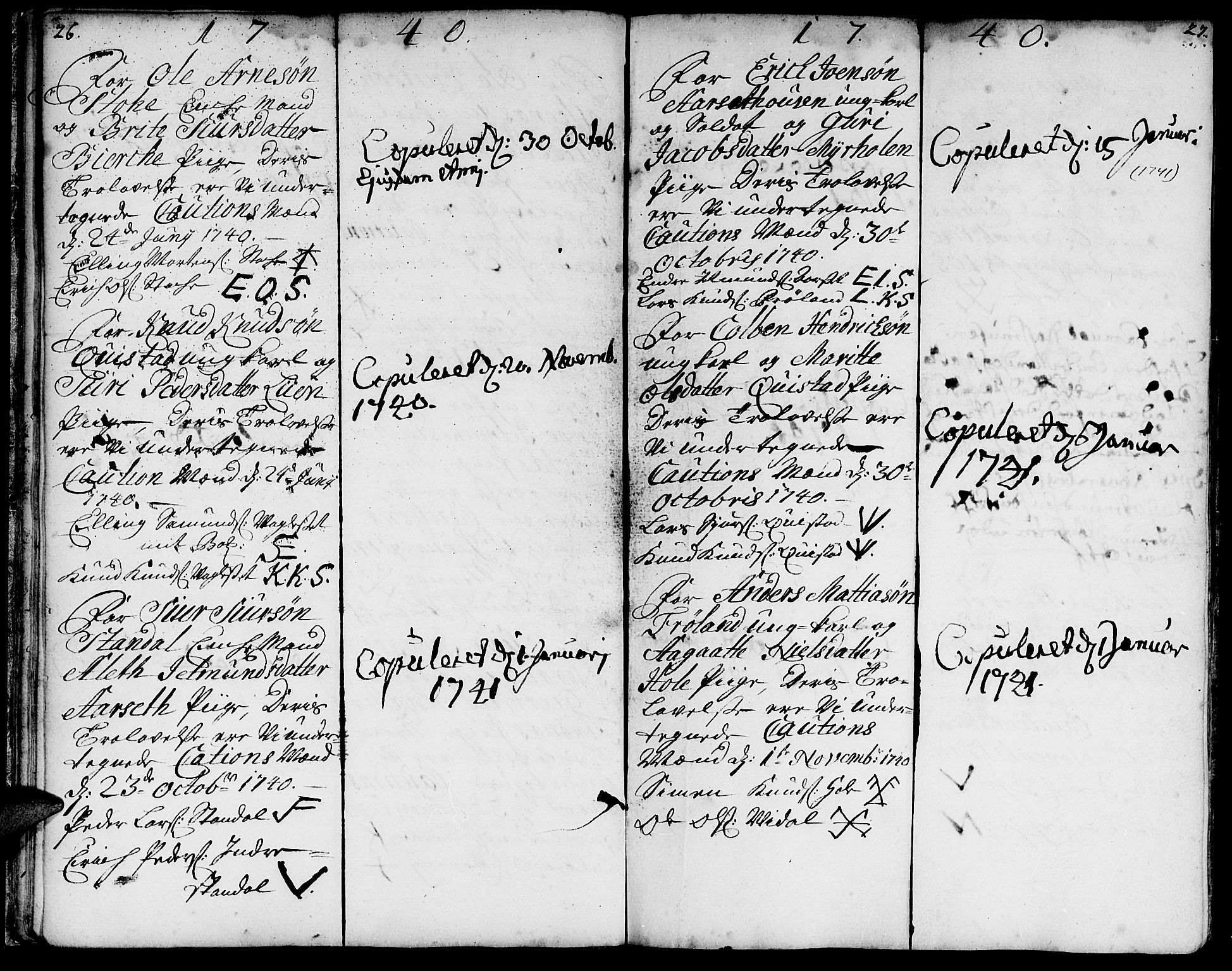 Ministerialprotokoller, klokkerbøker og fødselsregistre - Møre og Romsdal, AV/SAT-A-1454/515/L0205: Parish register (official) no. 515A01, 1733-1764, p. 26-27