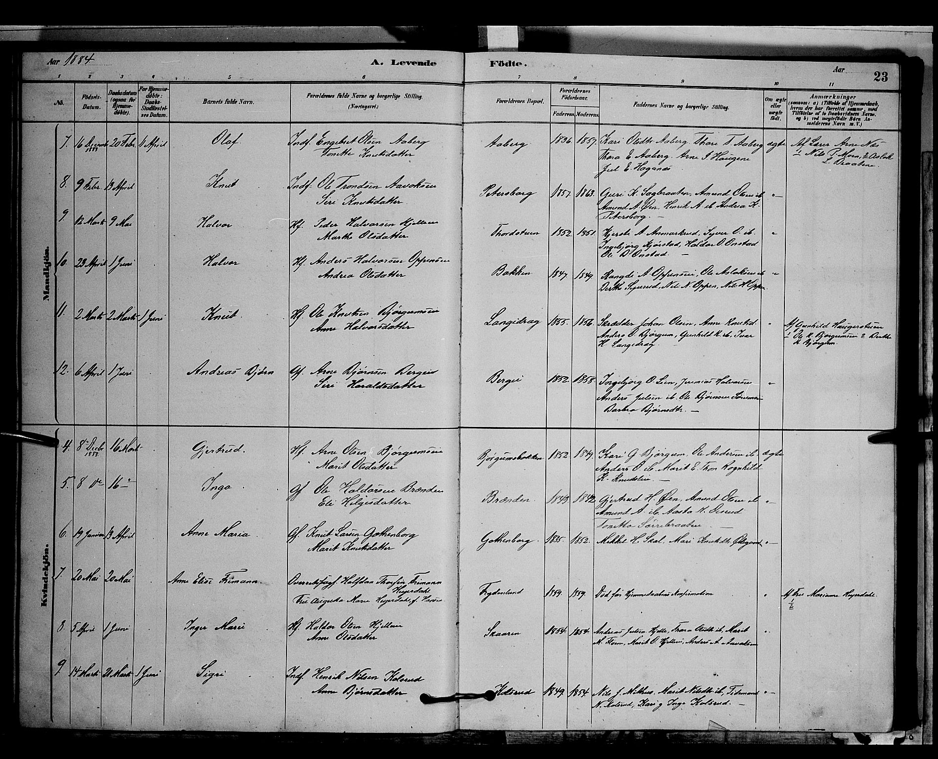 Nord-Aurdal prestekontor, SAH/PREST-132/H/Ha/Hab/L0006: Parish register (copy) no. 6, 1878-1892, p. 23