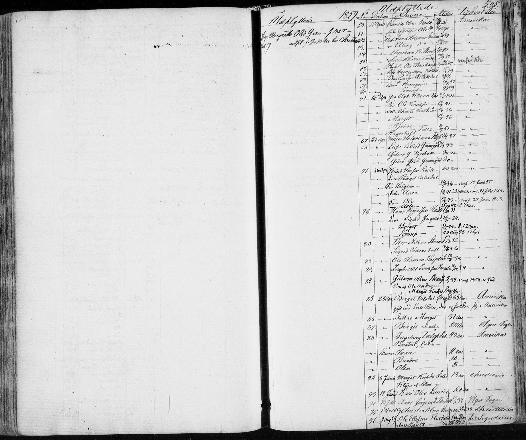 Nes kirkebøker, SAKO/A-236/F/Fa/L0009: Parish register (official) no. 9, 1834-1863, p. 595