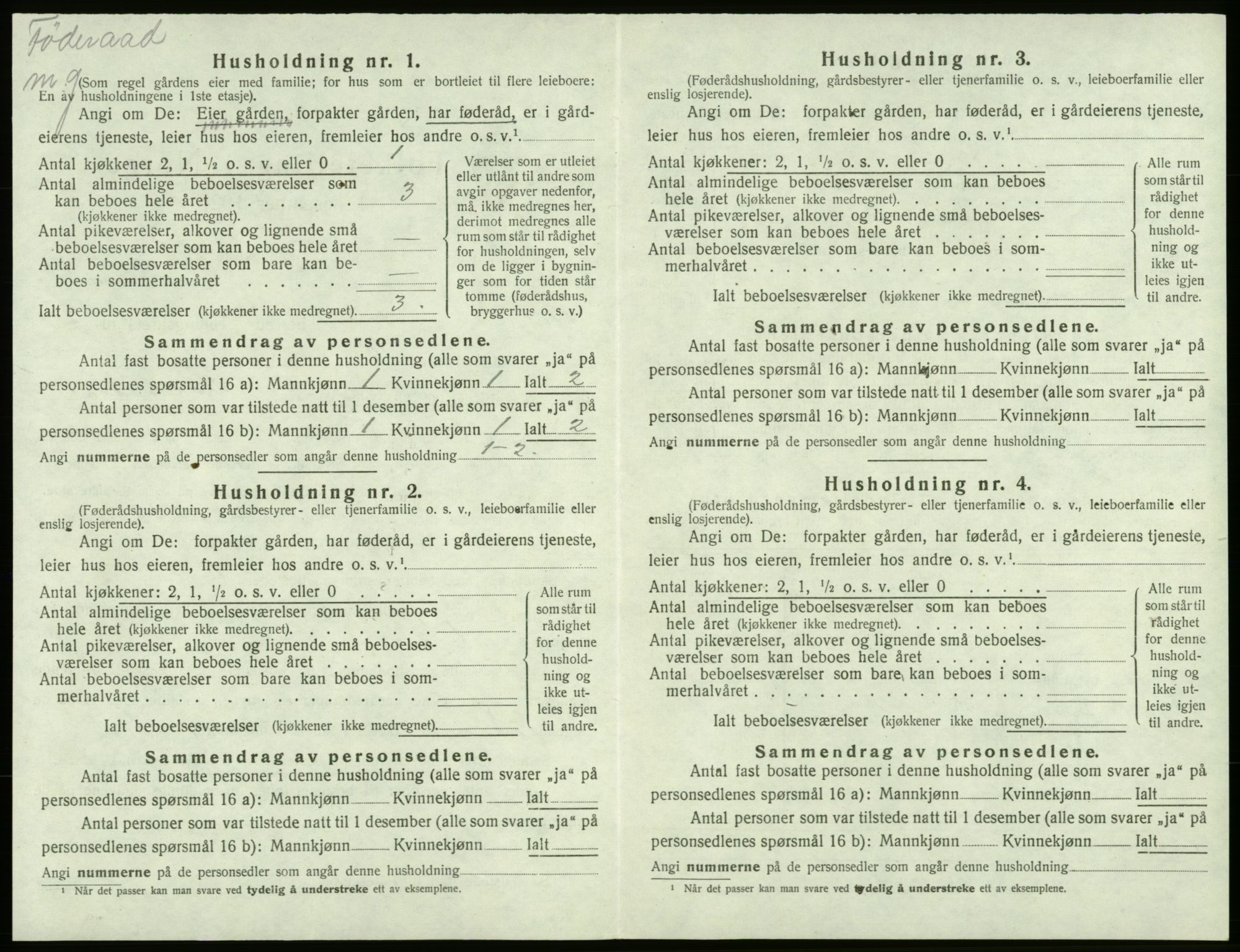 SAB, 1920 census for Bremnes, 1920, p. 486