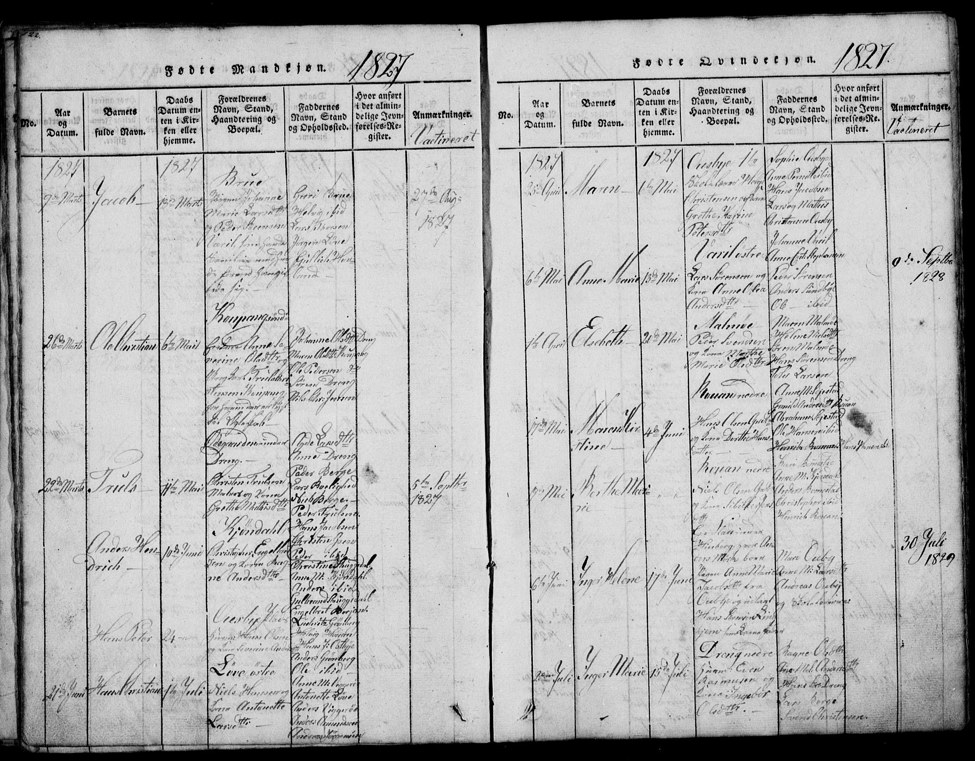 Tjølling kirkebøker, AV/SAKO-A-60/G/Ga/L0001: Parish register (copy) no. 1, 1814-1835, p. 122