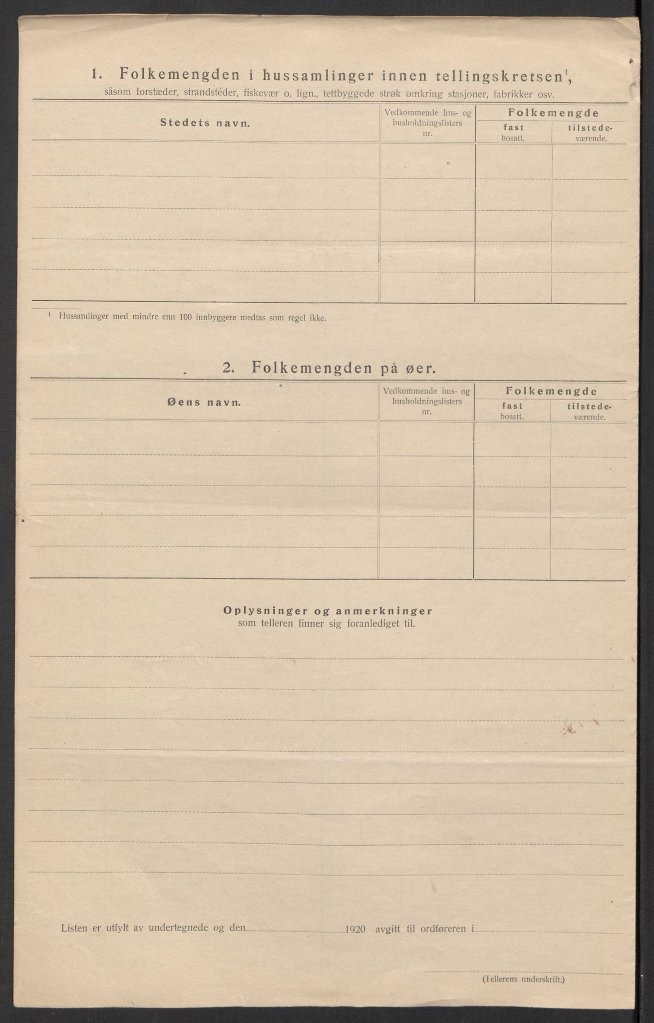 SAK, 1920 census for Lista, 1920, p. 20