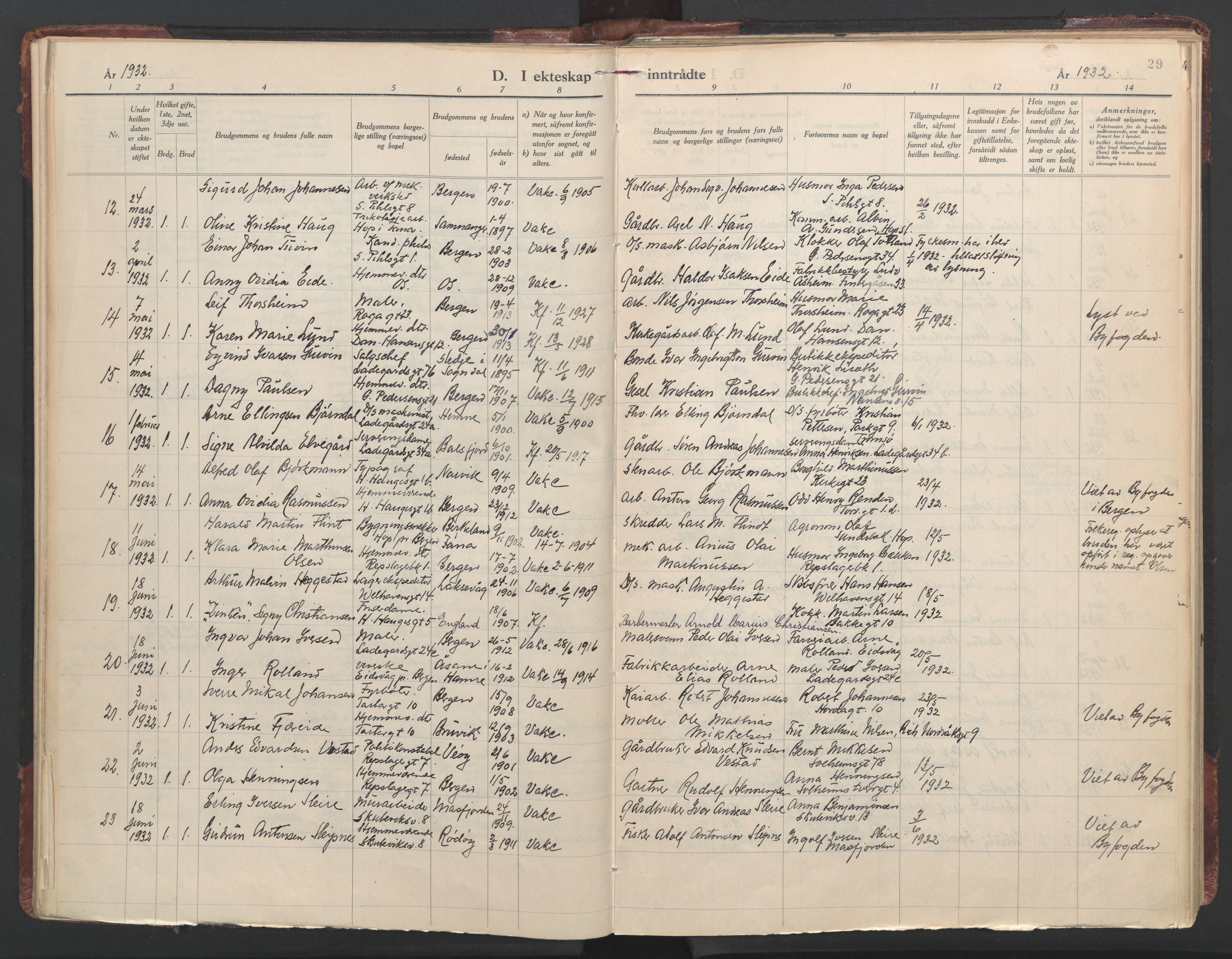 St. Olavs Sokneprestembete, AV/SAB-A-78101/H/Haa: Parish register (official) no. C 1, 1928-1954, p. 29