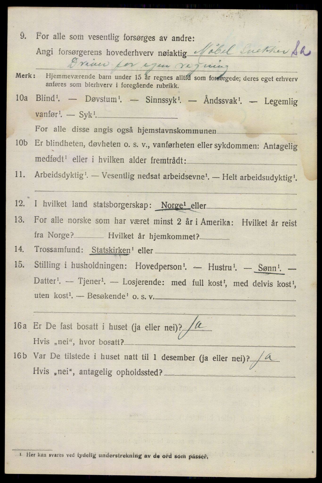 SAKO, 1920 census for Sandeherred, 1920, p. 5211