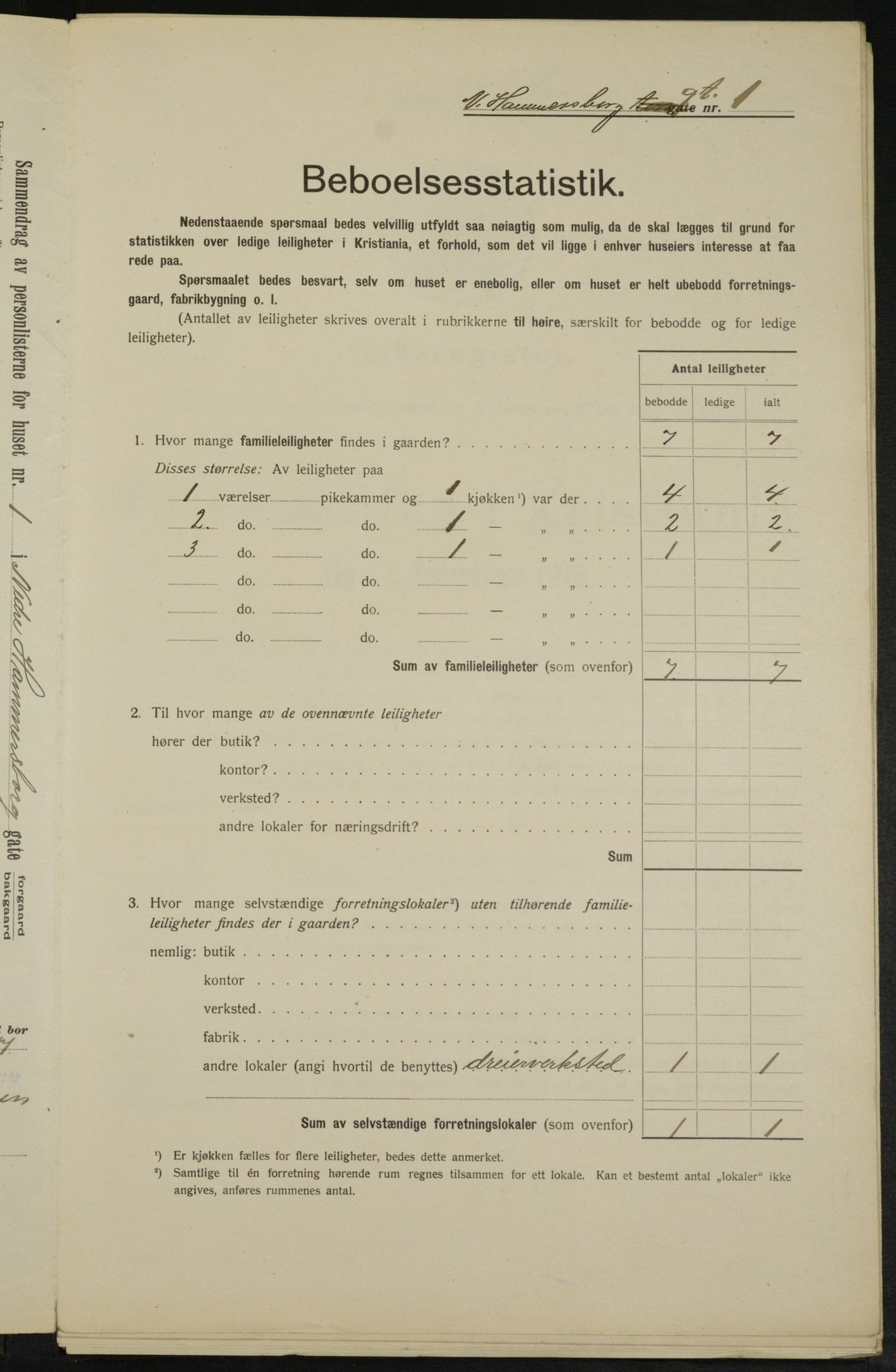 OBA, Municipal Census 1913 for Kristiania, 1913, p. 69138