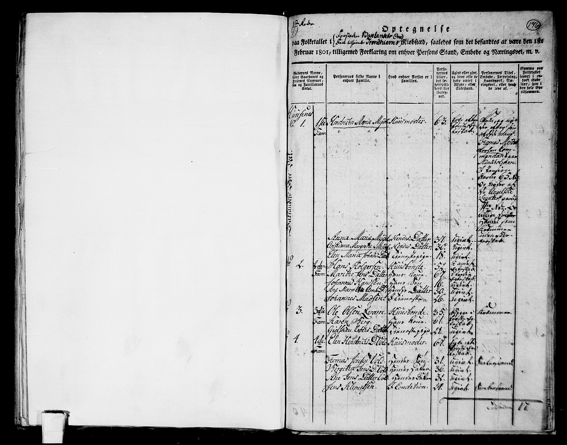 RA, 1801 census for 1601 Trondheim, 1801, p. 175b-176a