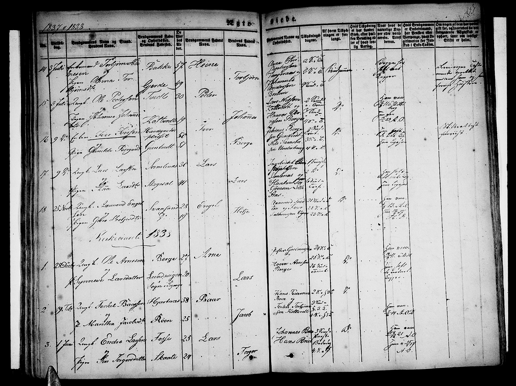 Strandebarm sokneprestembete, SAB/A-78401/H/Haa: Parish register (official) no. A 6, 1826-1843, p. 251