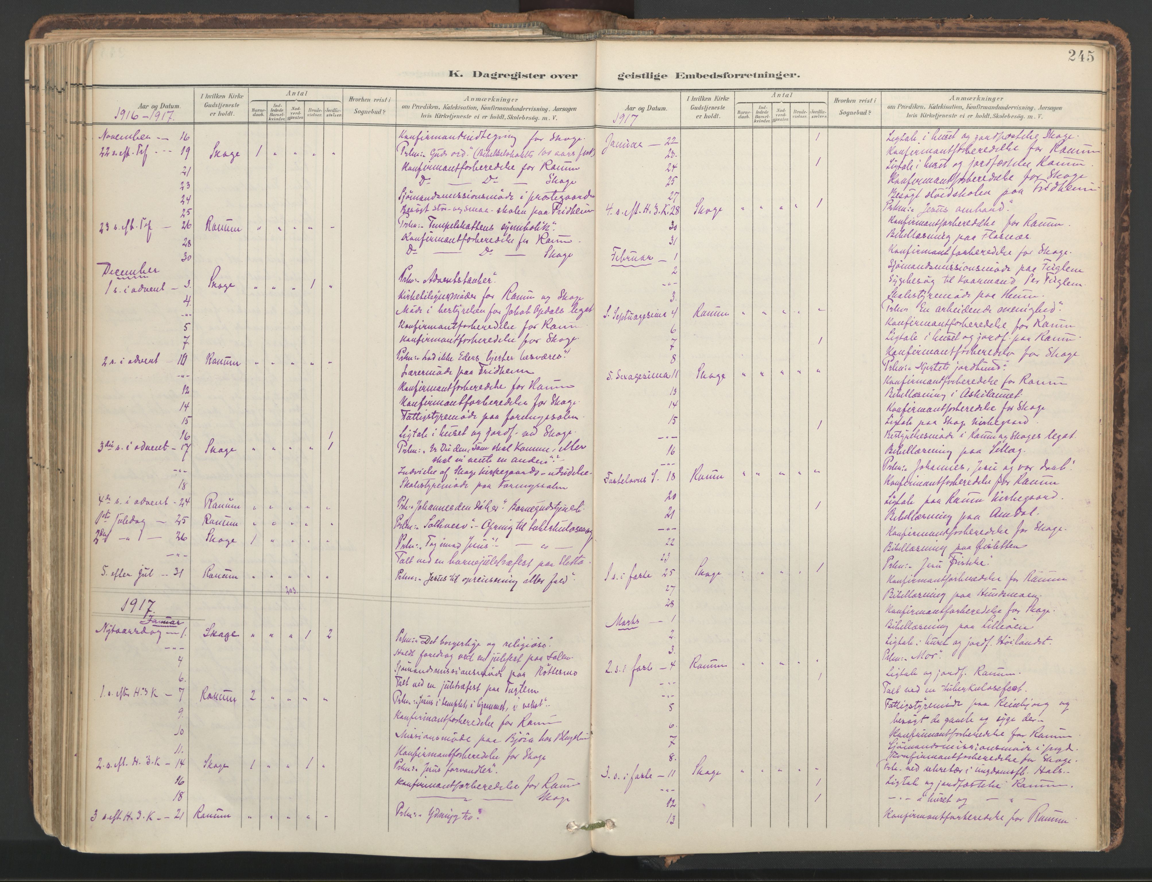 Ministerialprotokoller, klokkerbøker og fødselsregistre - Nord-Trøndelag, SAT/A-1458/764/L0556: Parish register (official) no. 764A11, 1897-1924, p. 245