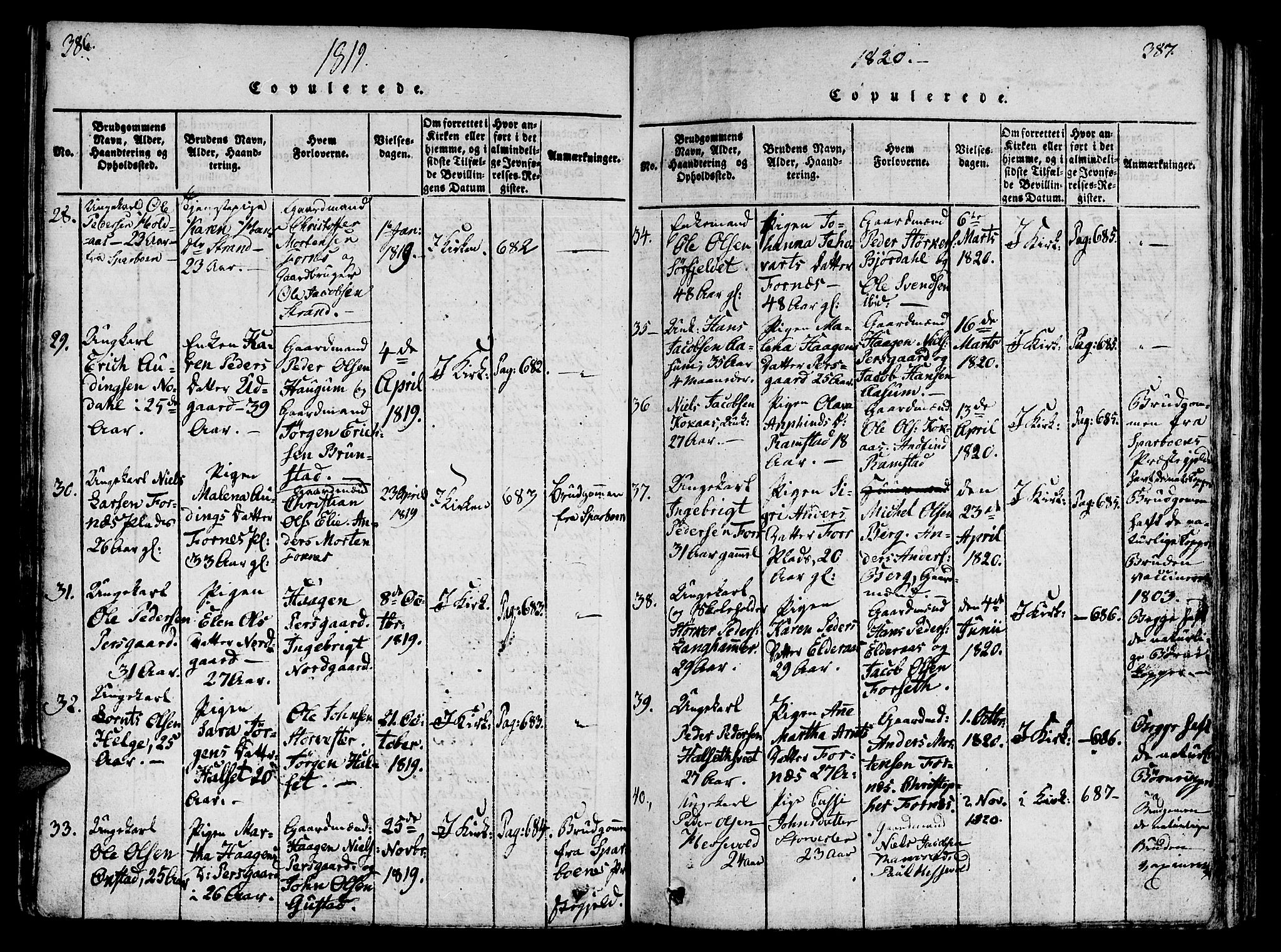 Ministerialprotokoller, klokkerbøker og fødselsregistre - Nord-Trøndelag, SAT/A-1458/746/L0441: Parish register (official) no. 746A03 /1, 1816-1827, p. 386-387