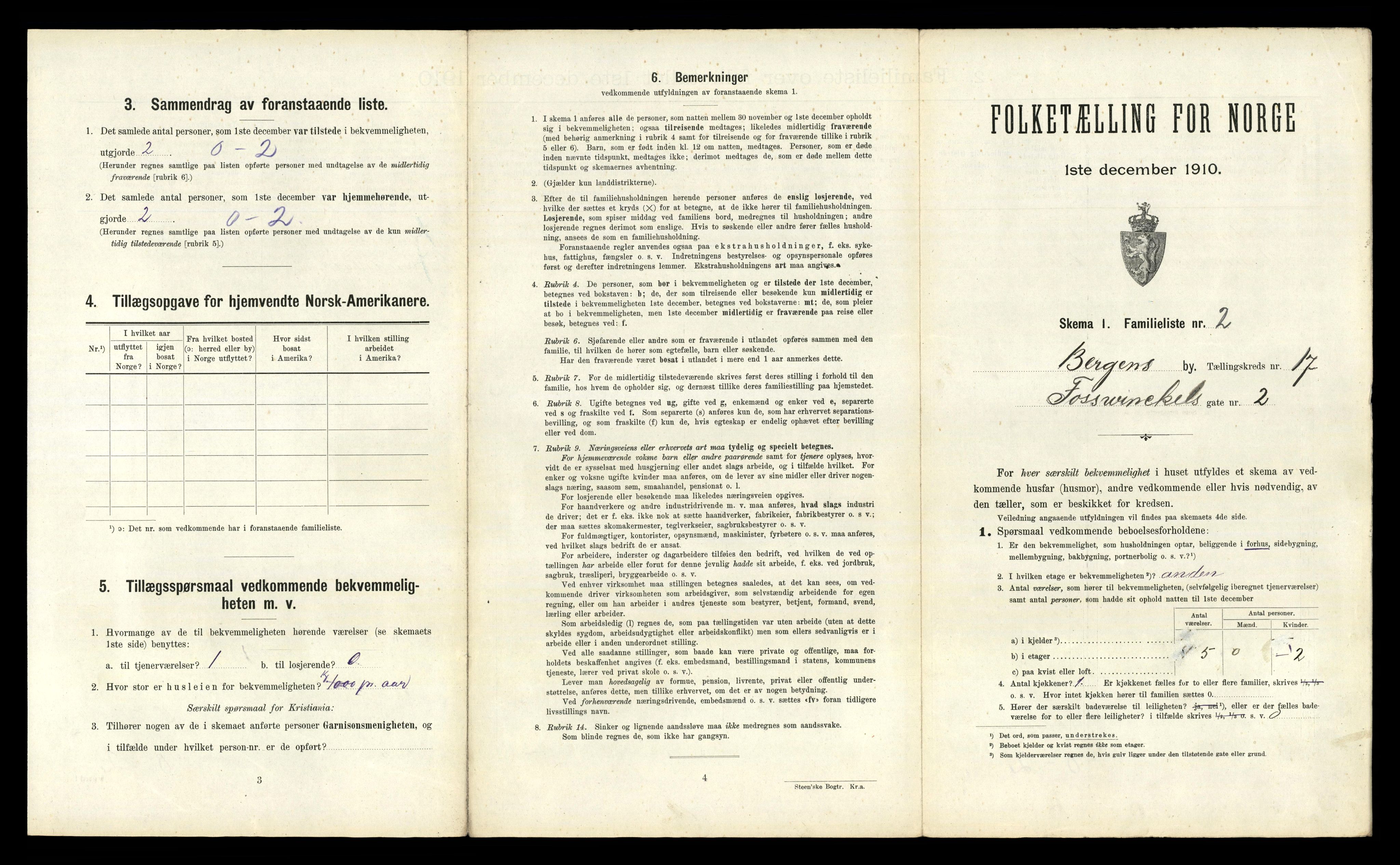 RA, 1910 census for Bergen, 1910, p. 5443