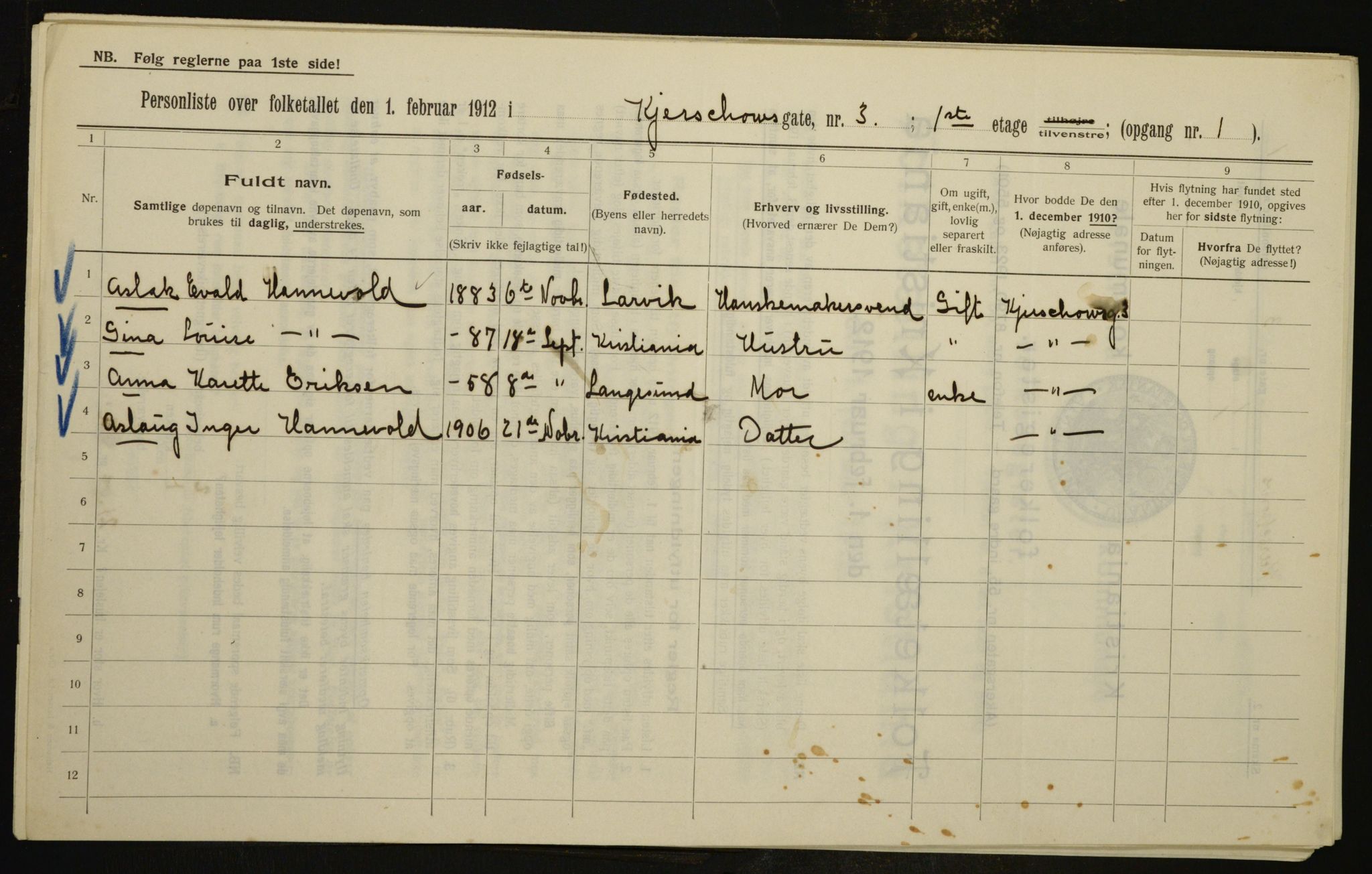 OBA, Municipal Census 1912 for Kristiania, 1912, p. 49701