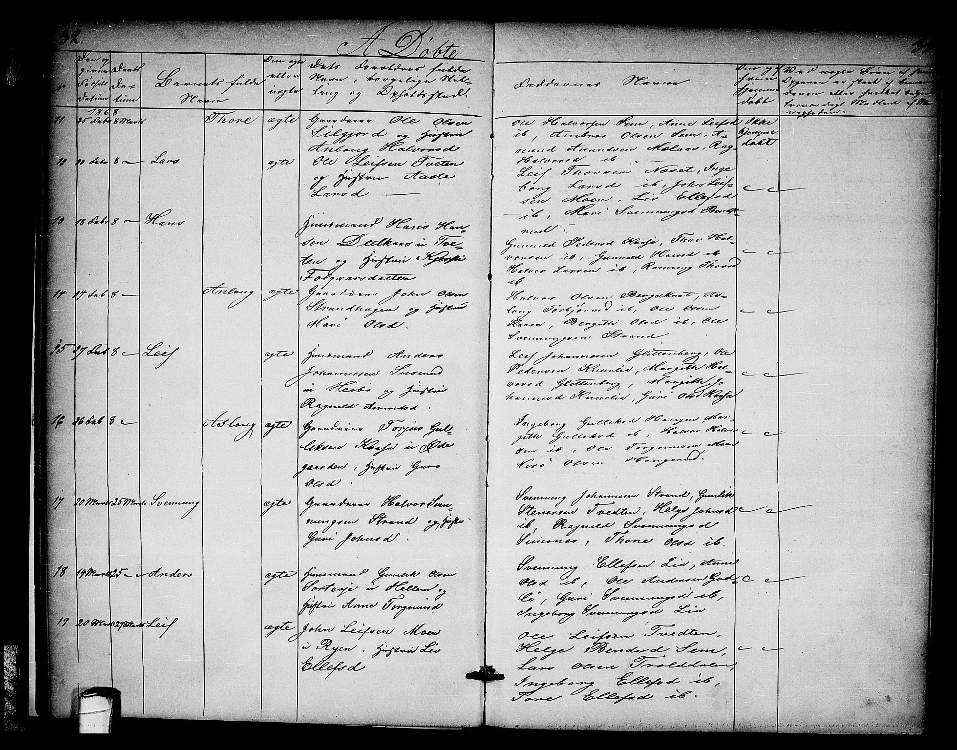 Heddal kirkebøker, SAKO/A-268/G/Ga/L0001: Parish register (copy) no. I 1, 1866-1878, p. 32-33