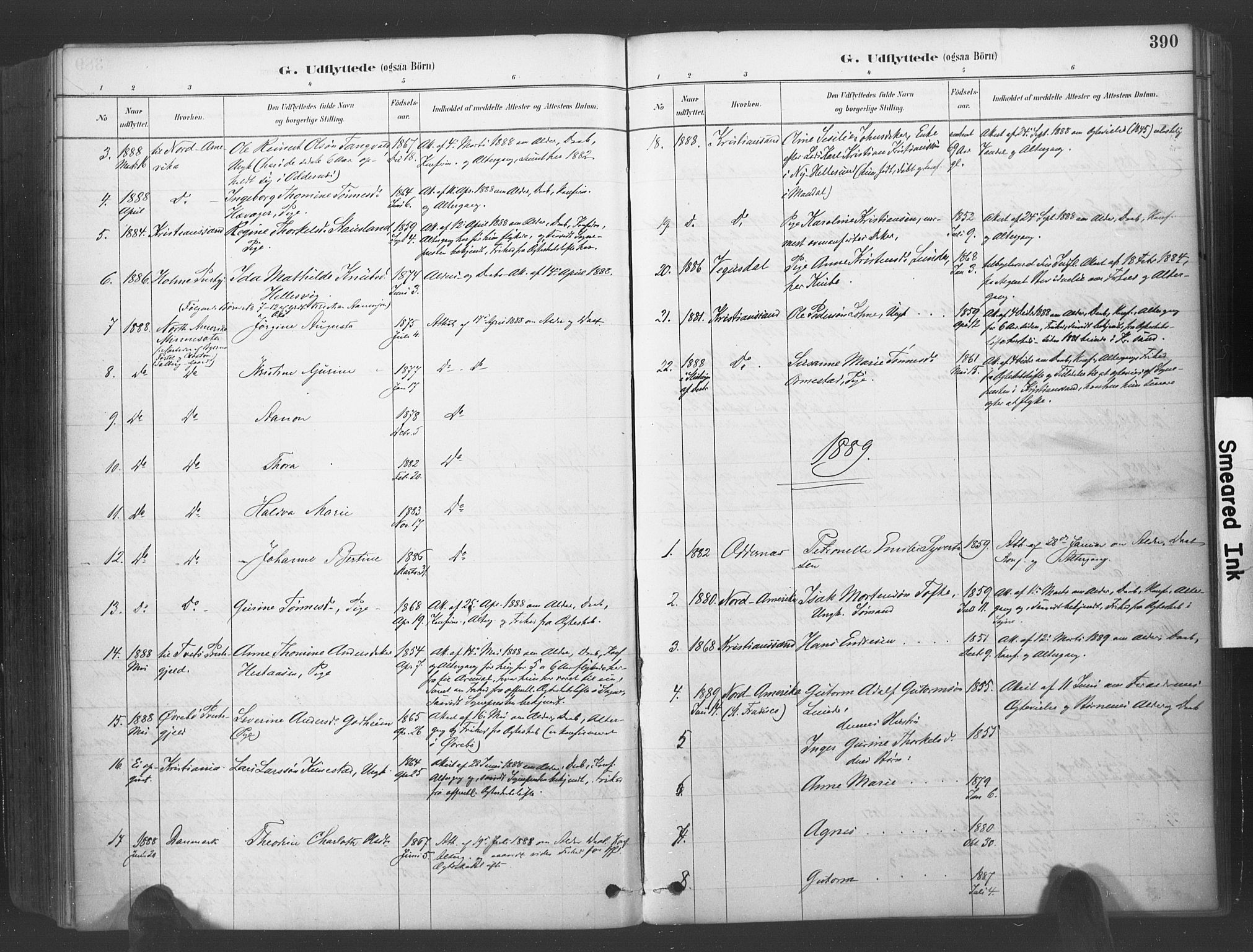 Søgne sokneprestkontor, SAK/1111-0037/F/Fa/Fab/L0012: Parish register (official) no. A 12, 1880-1891, p. 390