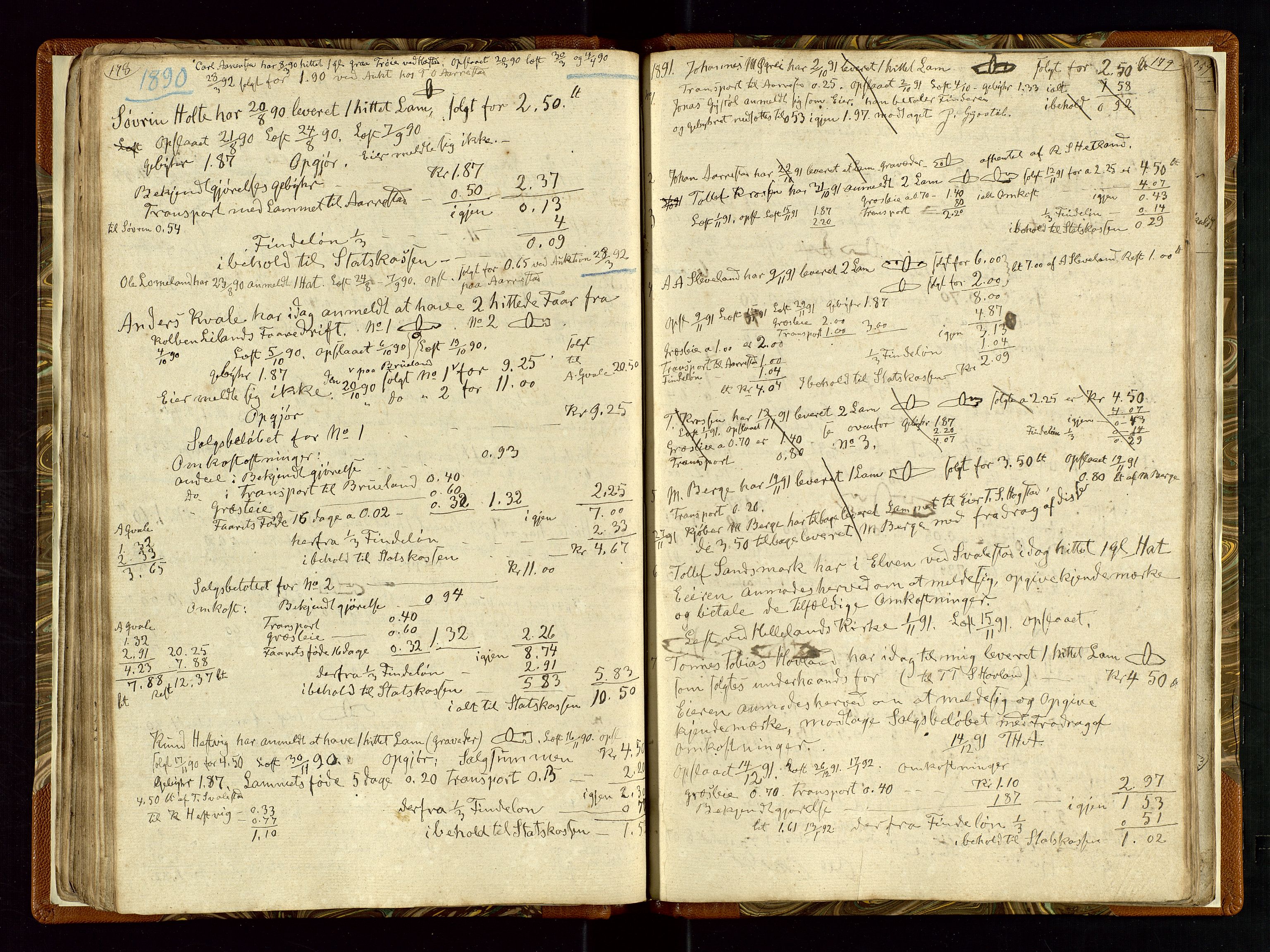 Helleland lensmannskontor, AV/SAST-A-100209/Ya/L0003: Diverseprotokoll, 1842-1960, p. 178-179