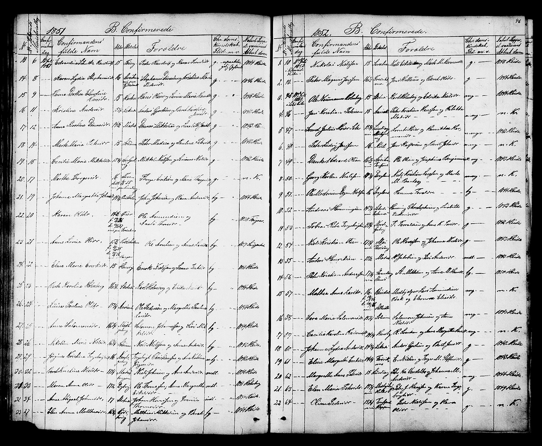 Ministerialprotokoller, klokkerbøker og fødselsregistre - Nord-Trøndelag, SAT/A-1458/788/L0695: Parish register (official) no. 788A02, 1843-1862, p. 46