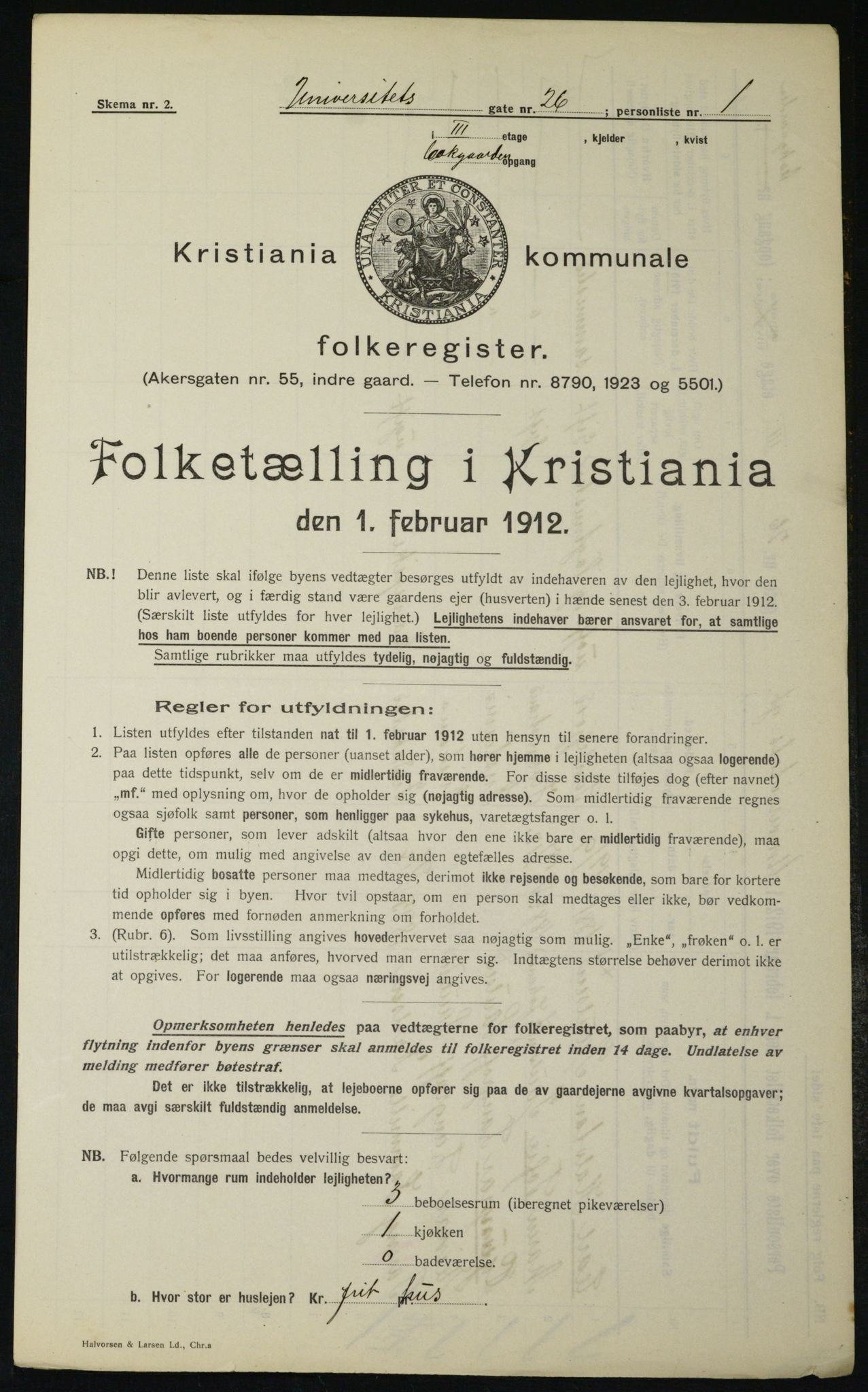 OBA, Municipal Census 1912 for Kristiania, 1912, p. 120186