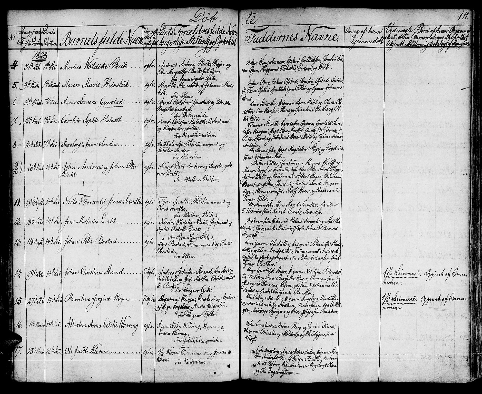 Ministerialprotokoller, klokkerbøker og fødselsregistre - Sør-Trøndelag, SAT/A-1456/601/L0045: Parish register (official) no. 601A13, 1821-1831, p. 111