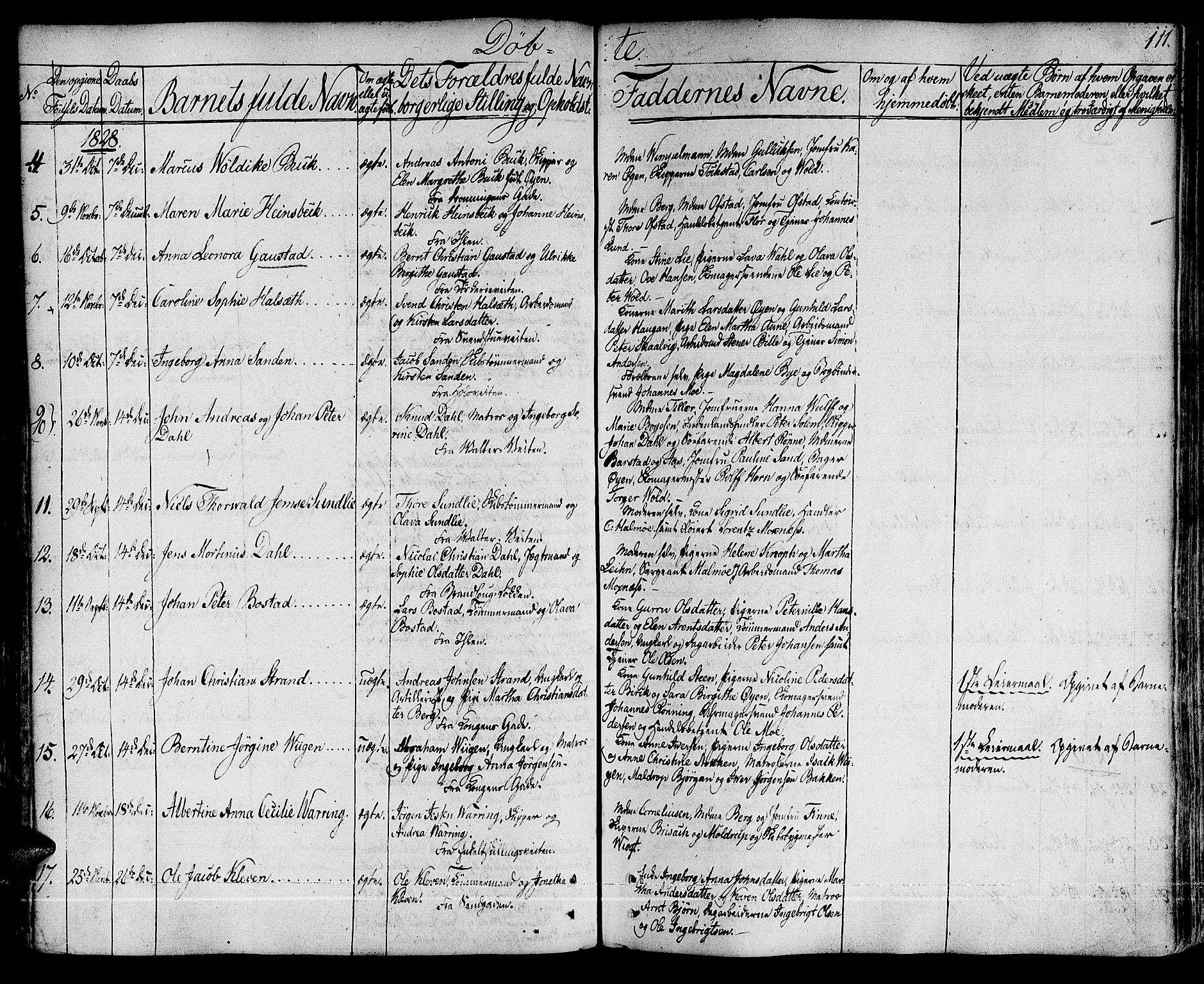 Ministerialprotokoller, klokkerbøker og fødselsregistre - Sør-Trøndelag, AV/SAT-A-1456/601/L0045: Parish register (official) no. 601A13, 1821-1831, p. 111