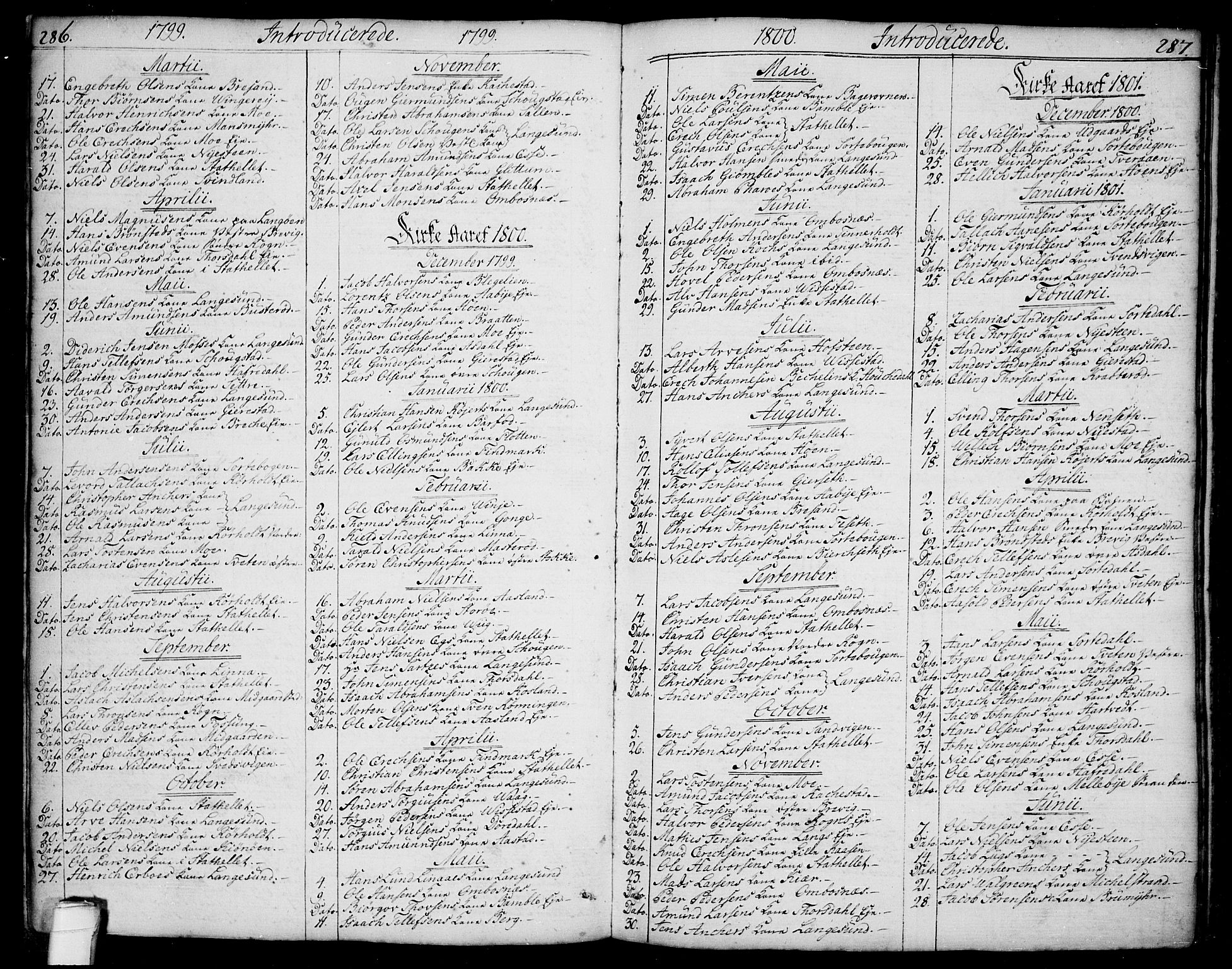 Bamble kirkebøker, SAKO/A-253/F/Fa/L0002: Parish register (official) no. I 2, 1775-1814, p. 286-287