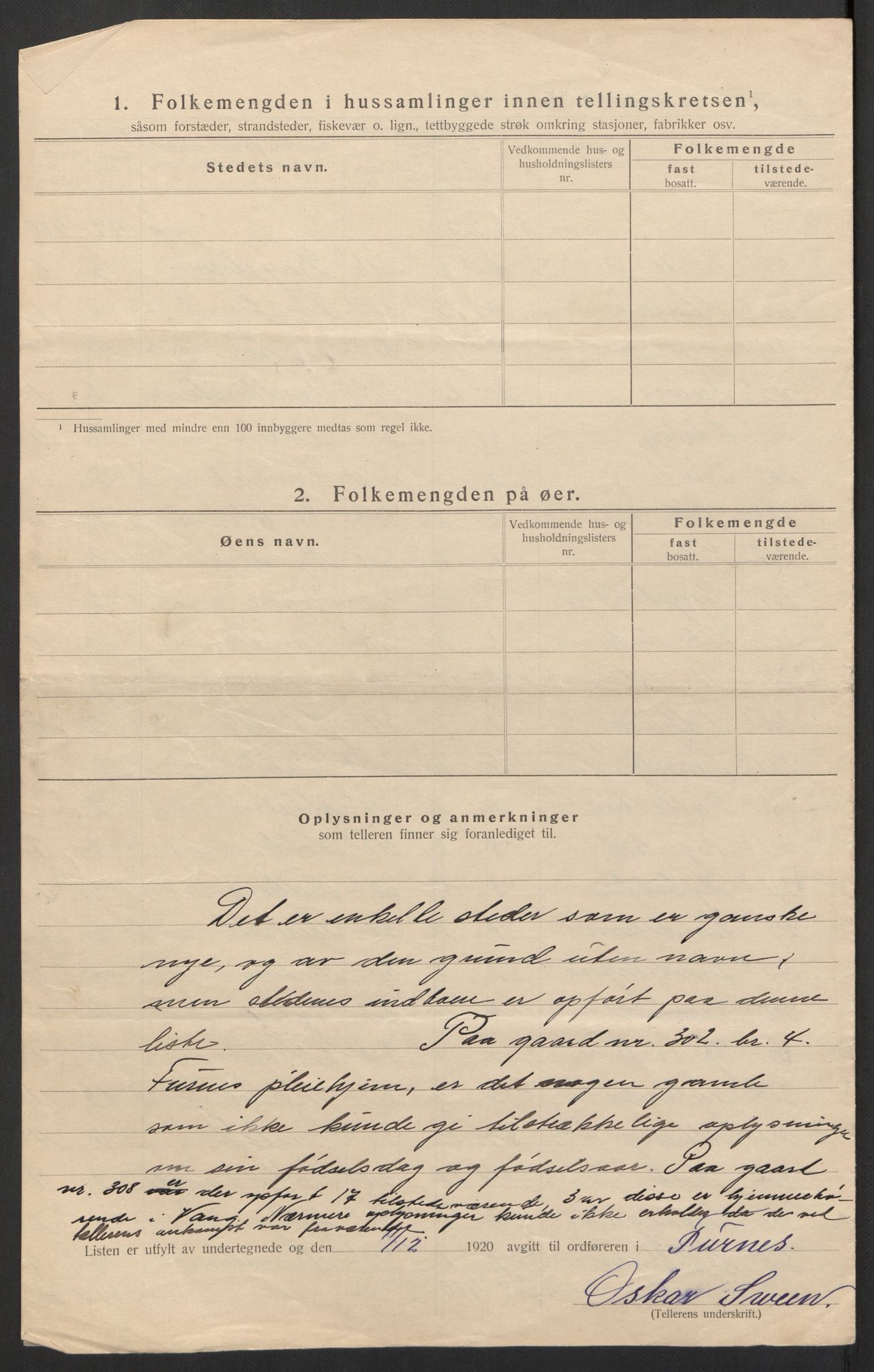 SAH, 1920 census for Furnes, 1920, p. 13