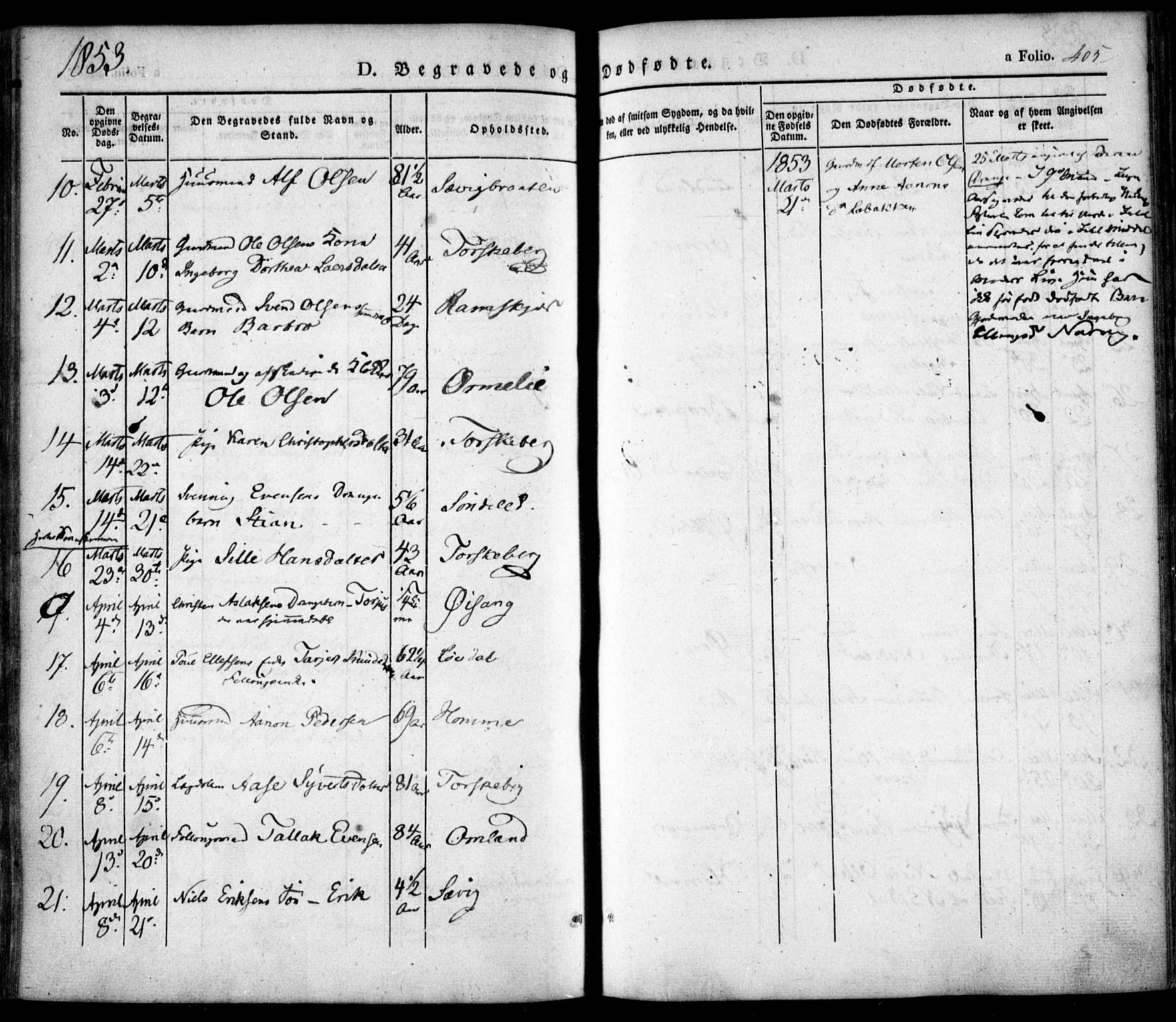 Søndeled sokneprestkontor, SAK/1111-0038/F/Fa/L0002: Parish register (official) no. A 2, 1839-1860, p. 405