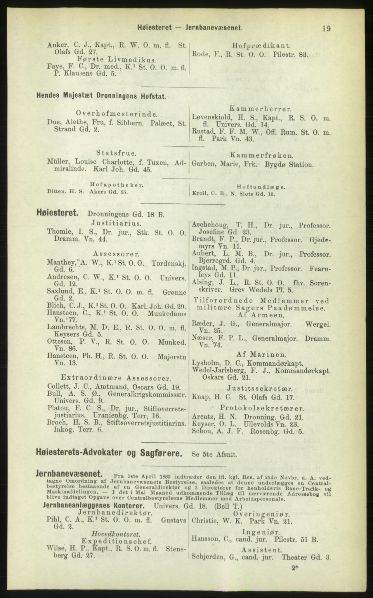 Kristiania/Oslo adressebok, PUBL/-, 1883, p. 19