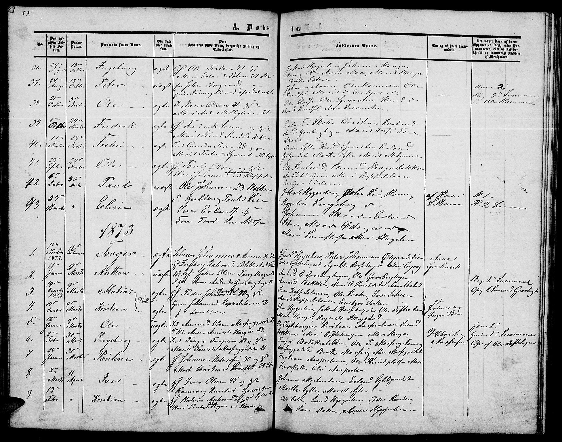 Nord-Fron prestekontor, SAH/PREST-080/H/Ha/Hab/L0002: Parish register (copy) no. 2, 1851-1883, p. 83