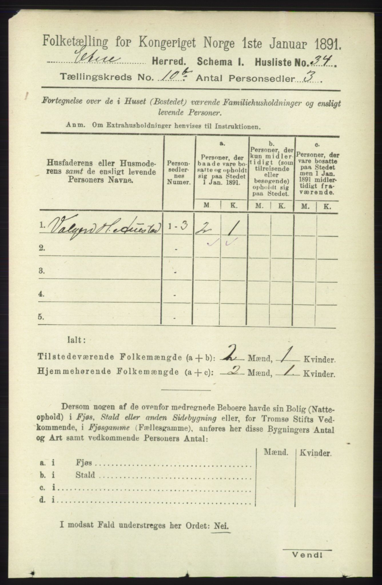 RA, 1891 census for 1211 Etne, 1891, p. 1986