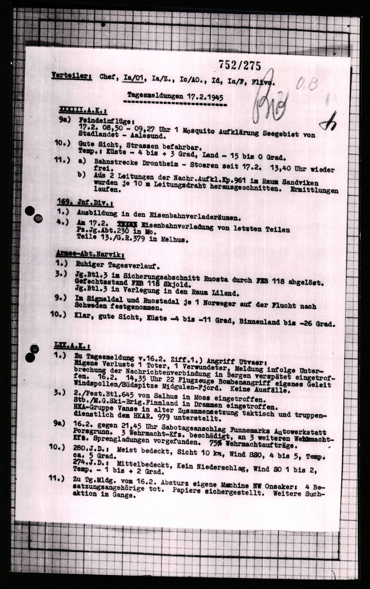 Forsvarets Overkommando. 2 kontor. Arkiv 11.4. Spredte tyske arkivsaker, AV/RA-RAFA-7031/D/Dar/Dara/L0007: Krigsdagbøker for 20. Gebirgs-Armee-Oberkommando (AOK 20), 1945, p. 451