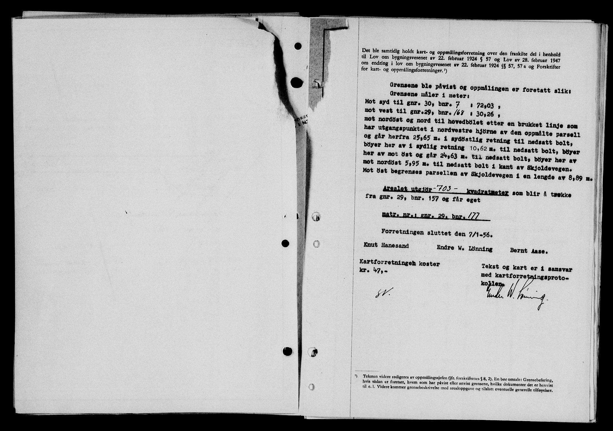 Karmsund sorenskriveri, SAST/A-100311/01/II/IIB/L0118: Mortgage book no. 98A, 1955-1956, Diary no: : 107/1956