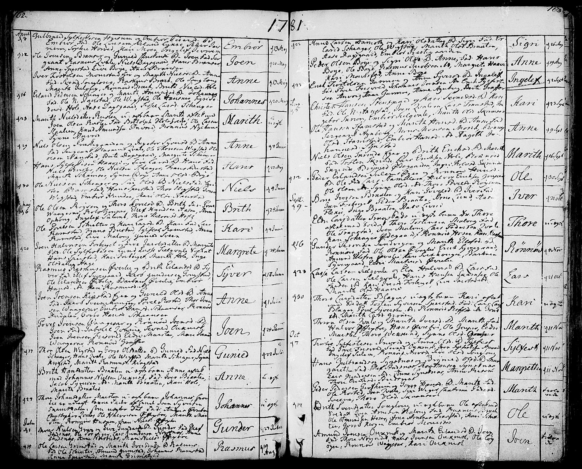 Lom prestekontor, AV/SAH-PREST-070/K/L0002: Parish register (official) no. 2, 1749-1801, p. 162-163