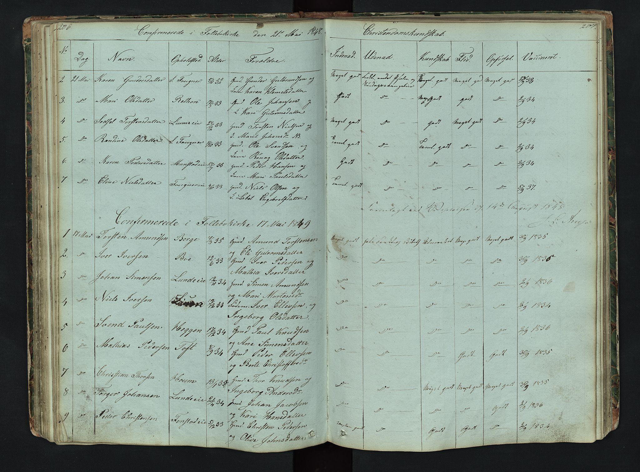 Gausdal prestekontor, AV/SAH-PREST-090/H/Ha/Hab/L0006: Parish register (copy) no. 6, 1846-1893, p. 206-207