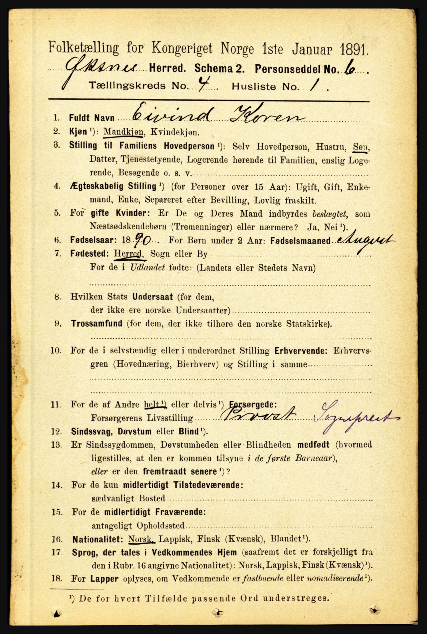 RA, 1891 census for 1868 Øksnes, 1891, p. 1702