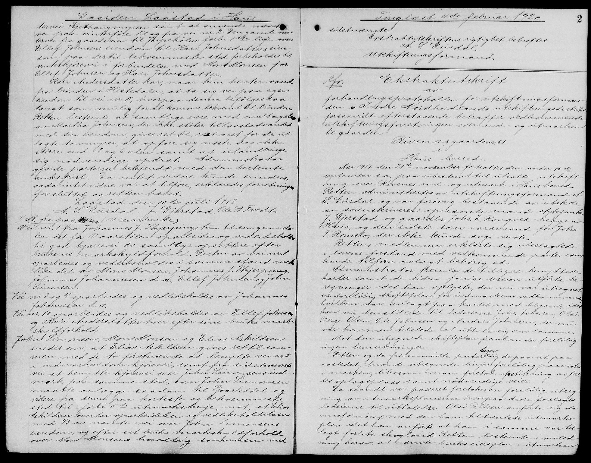 Nordhordland sorenskrivar, AV/SAB-A-2901/1/G/Gb/Gbc/L0011: Mortgage book no. II.B.c.11, 1920-1922, p. 2