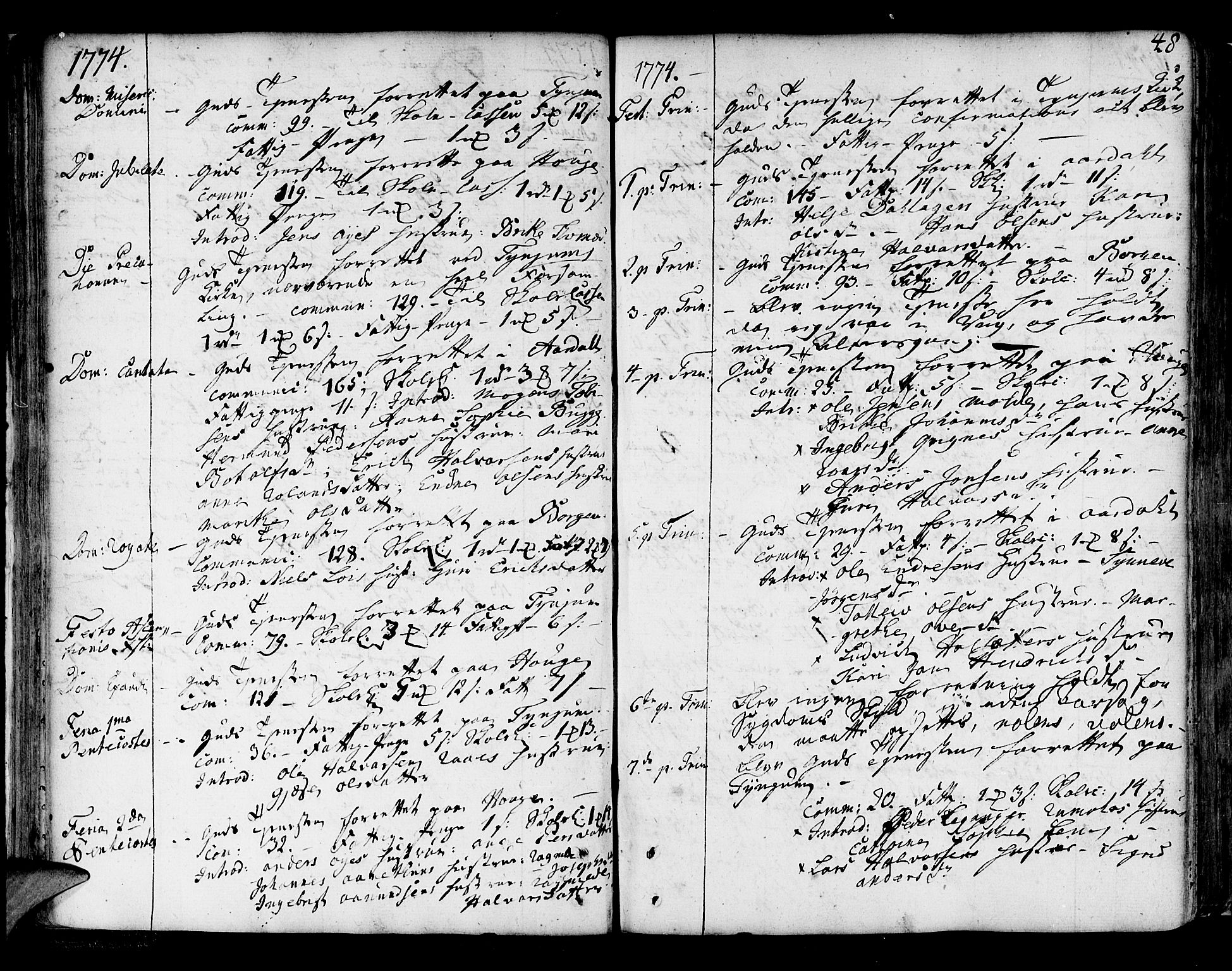 Lærdal sokneprestembete, SAB/A-81201: Parish register (official) no. A 2, 1752-1782, p. 48