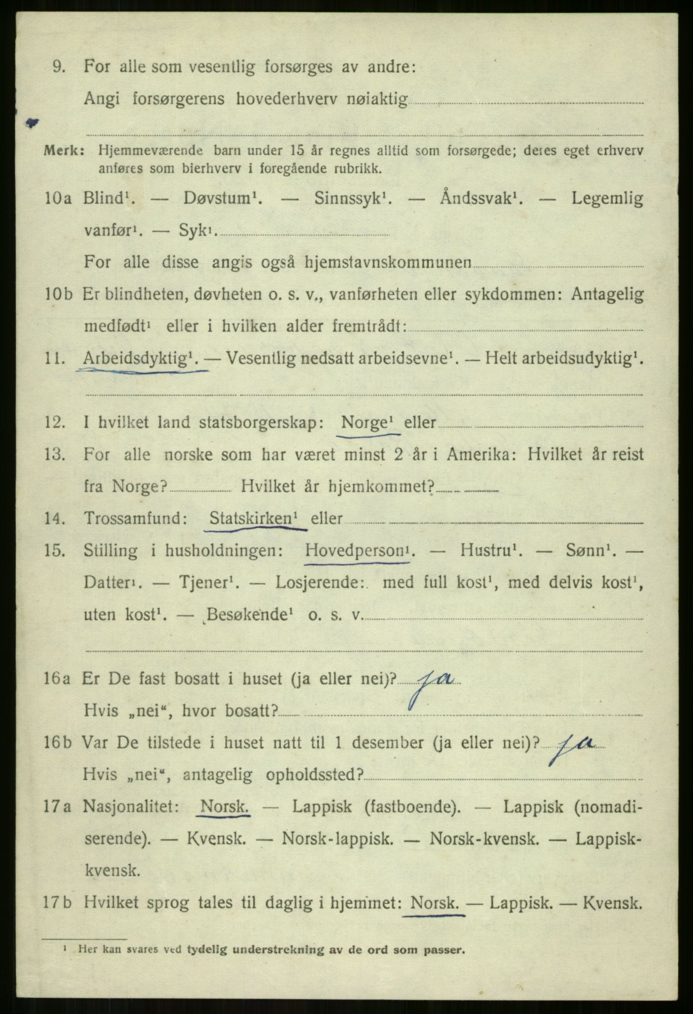 SATØ, 1920 census for Lavangen, 1920, p. 2532