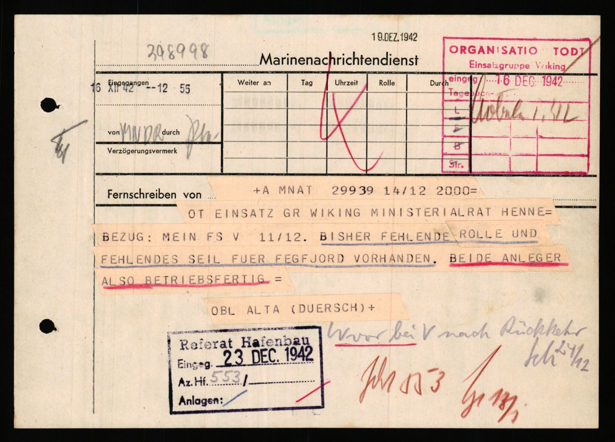 Tyske arkiver, Organisation Todt (OT), Einsatzgruppe Wiking, AV/RA-RAFA-2188/1/E/E2/E2d/L0023: Fähren und Anlegen, 1942-1944, p. 166