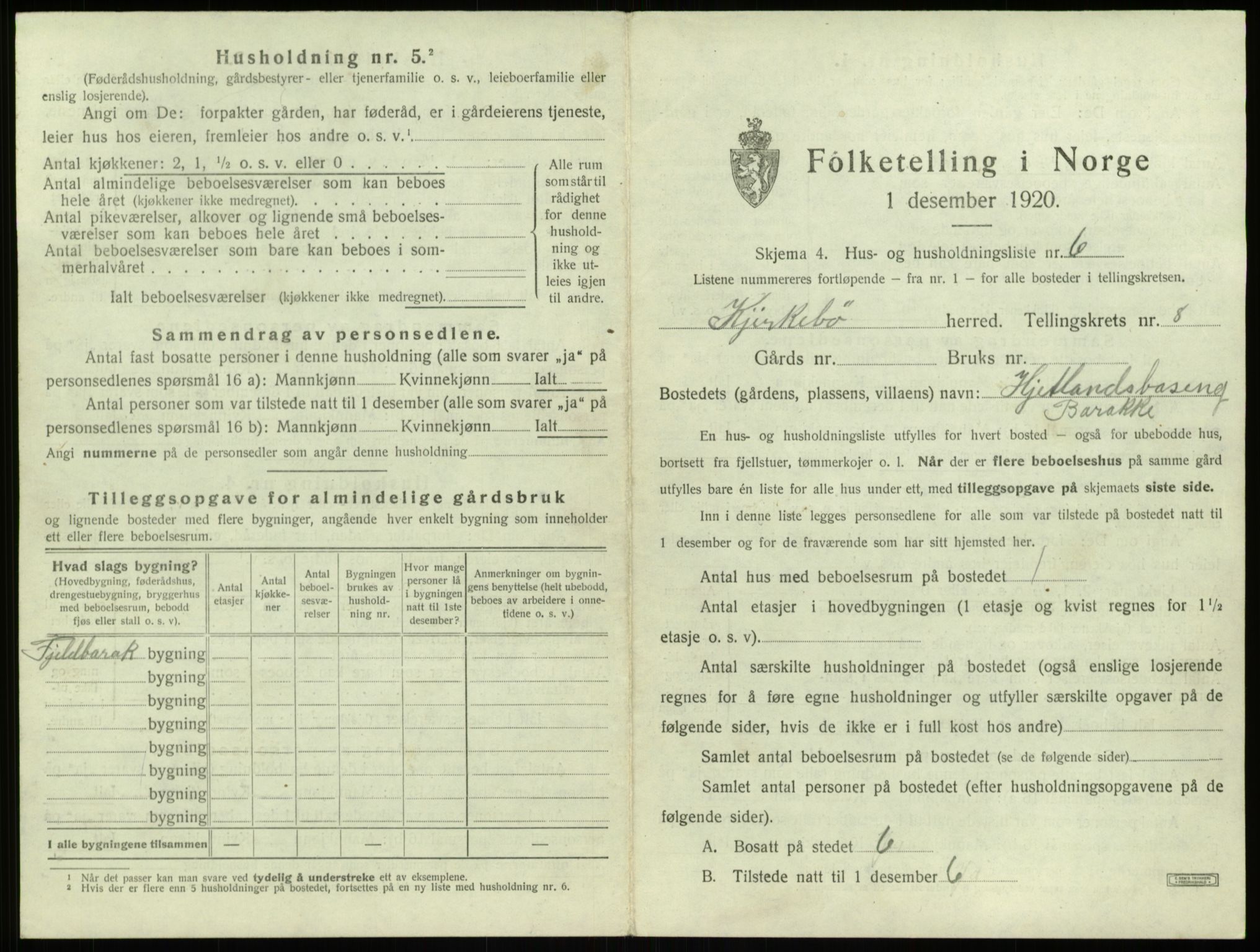 SAB, 1920 census for Kyrkjebø, 1920, p. 526