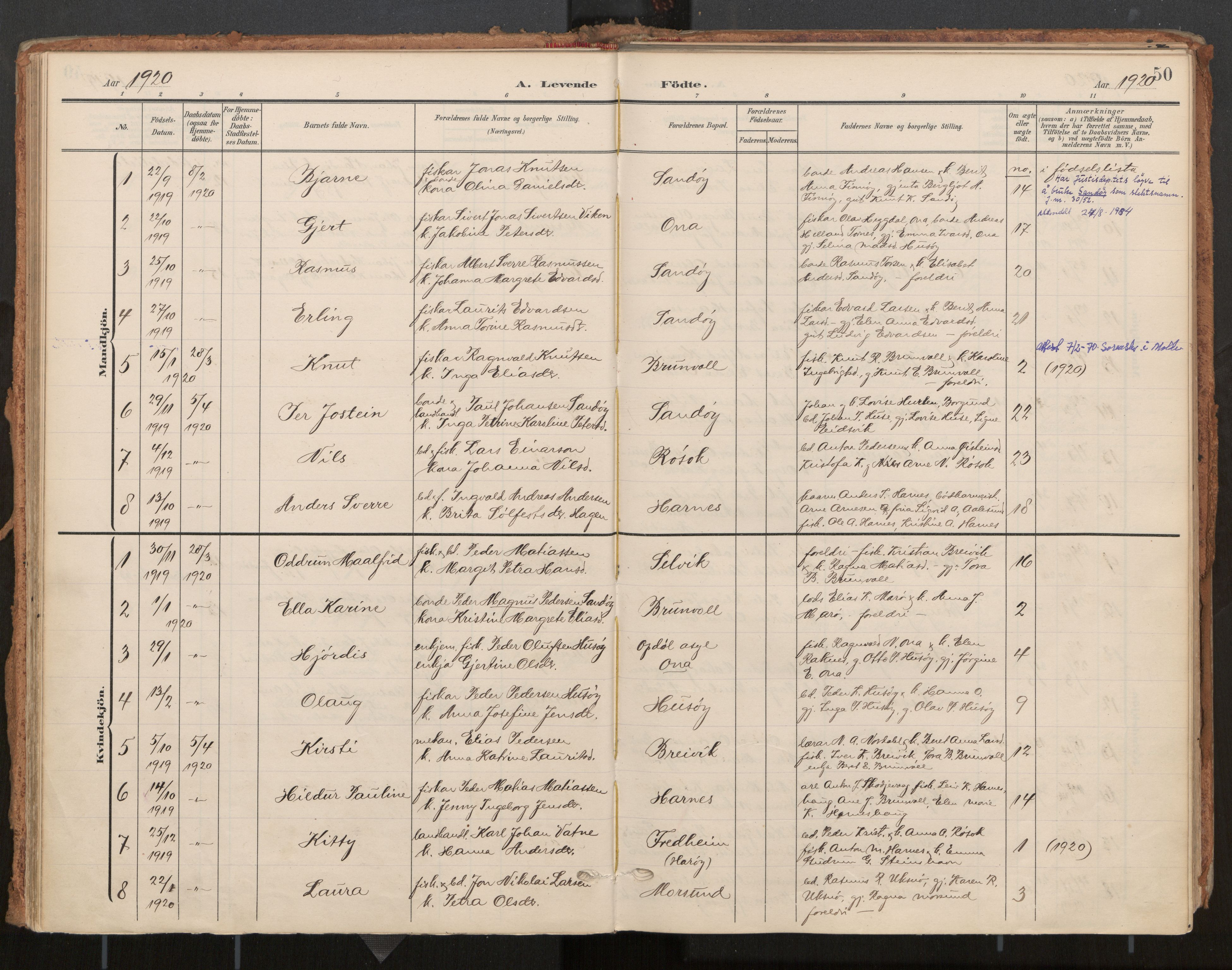 Ministerialprotokoller, klokkerbøker og fødselsregistre - Møre og Romsdal, AV/SAT-A-1454/561/L0730: Parish register (official) no. 561A04, 1901-1929, p. 50