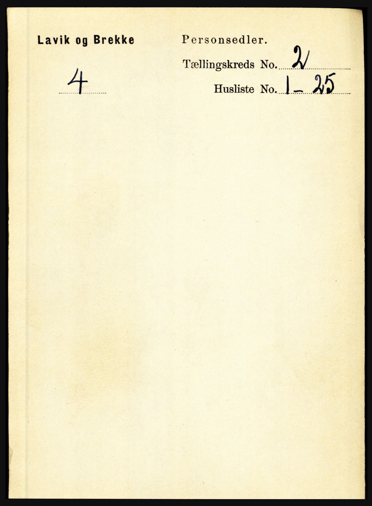 RA, 1891 census for 1415 Lavik og Brekke, 1891, p. 288