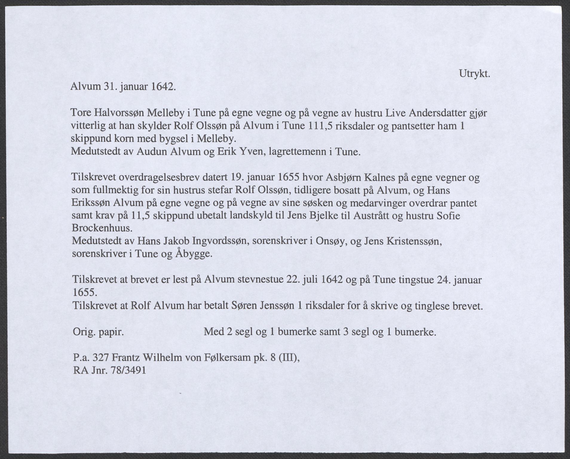 Riksarkivets diplomsamling, AV/RA-EA-5965/F12/L0009: Pk. 8 (III), 1435-1728, p. 149