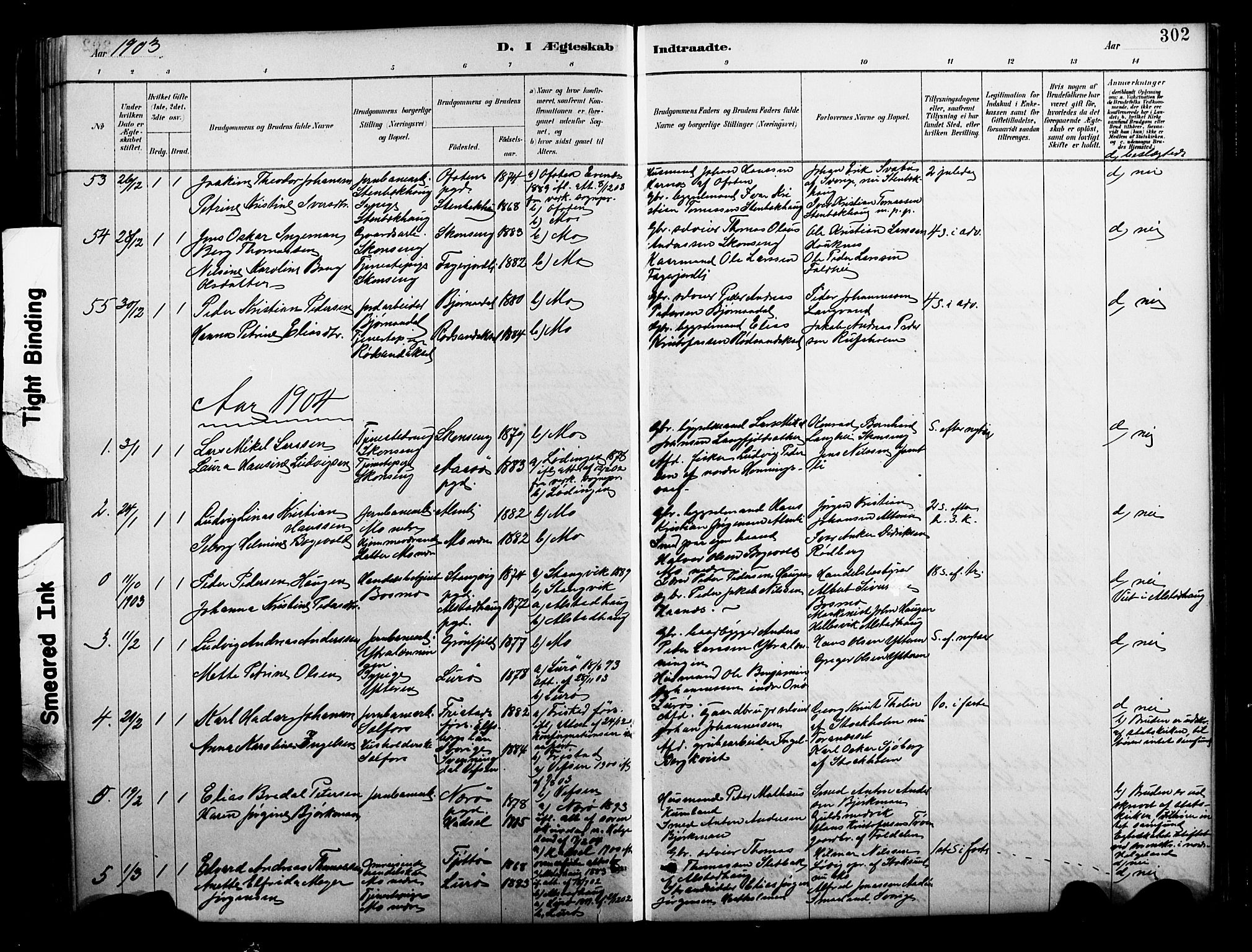 Ministerialprotokoller, klokkerbøker og fødselsregistre - Nordland, AV/SAT-A-1459/827/L0421: Parish register (copy) no. 827C10, 1887-1906, p. 302